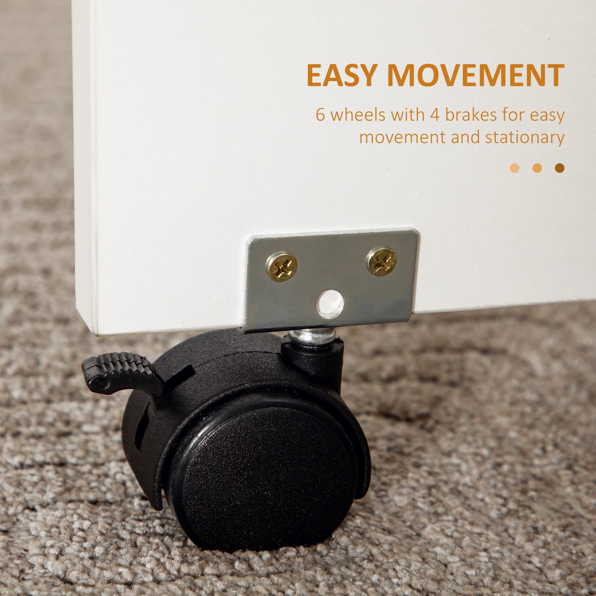 HOMCOM Folding Dining Table for 4-6, Rolling Drop Leaf Table with Storage Drawers, Cabinet and Open Shelf, Extendable Kitchen Table on Wheels, White