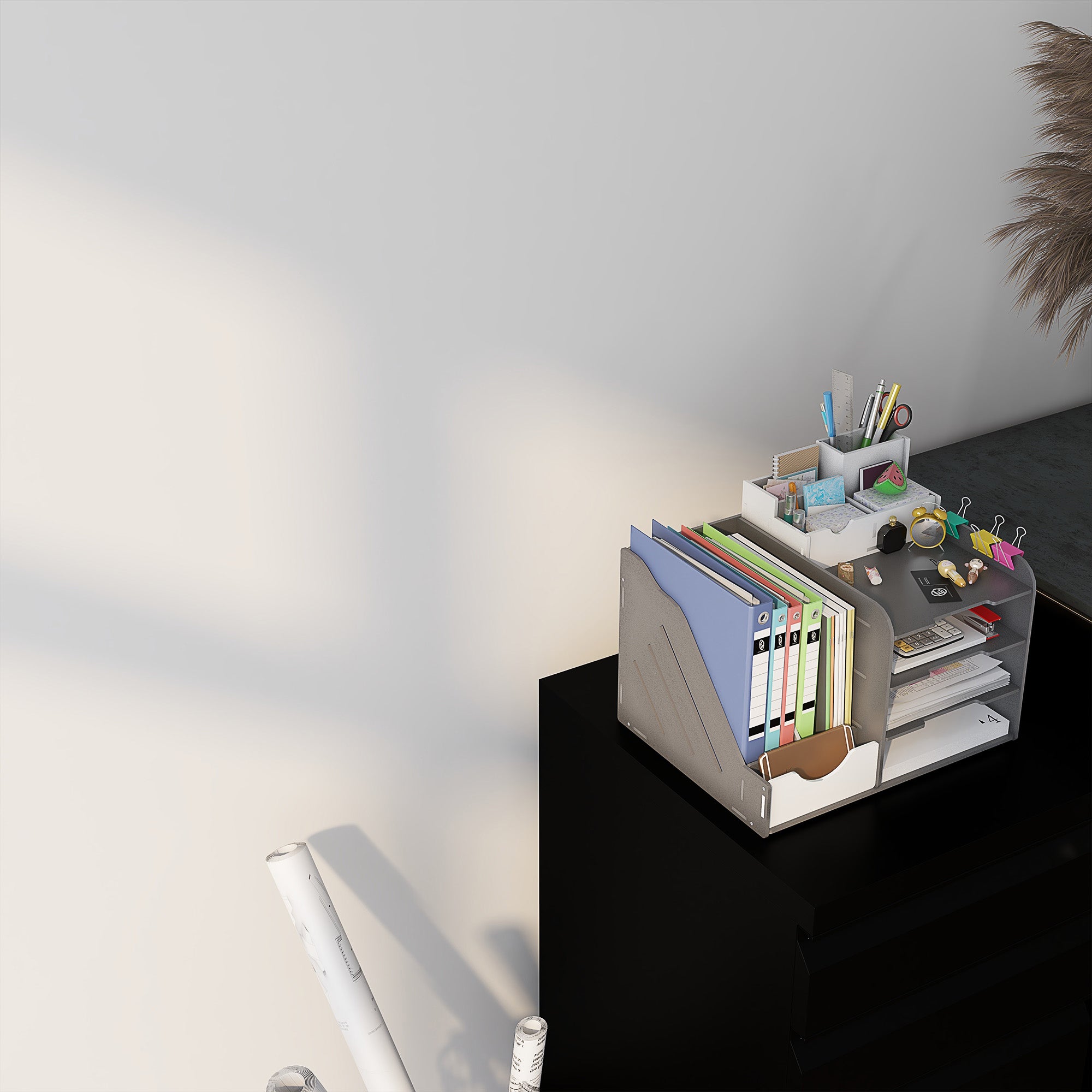 Vinsetto 3-Drawer Mobile Filing Cabinet with Pencil Tray, Steel Lockable File Cabinet for Letter, A4 and Legal Size, Pre-Assembled Body, Black