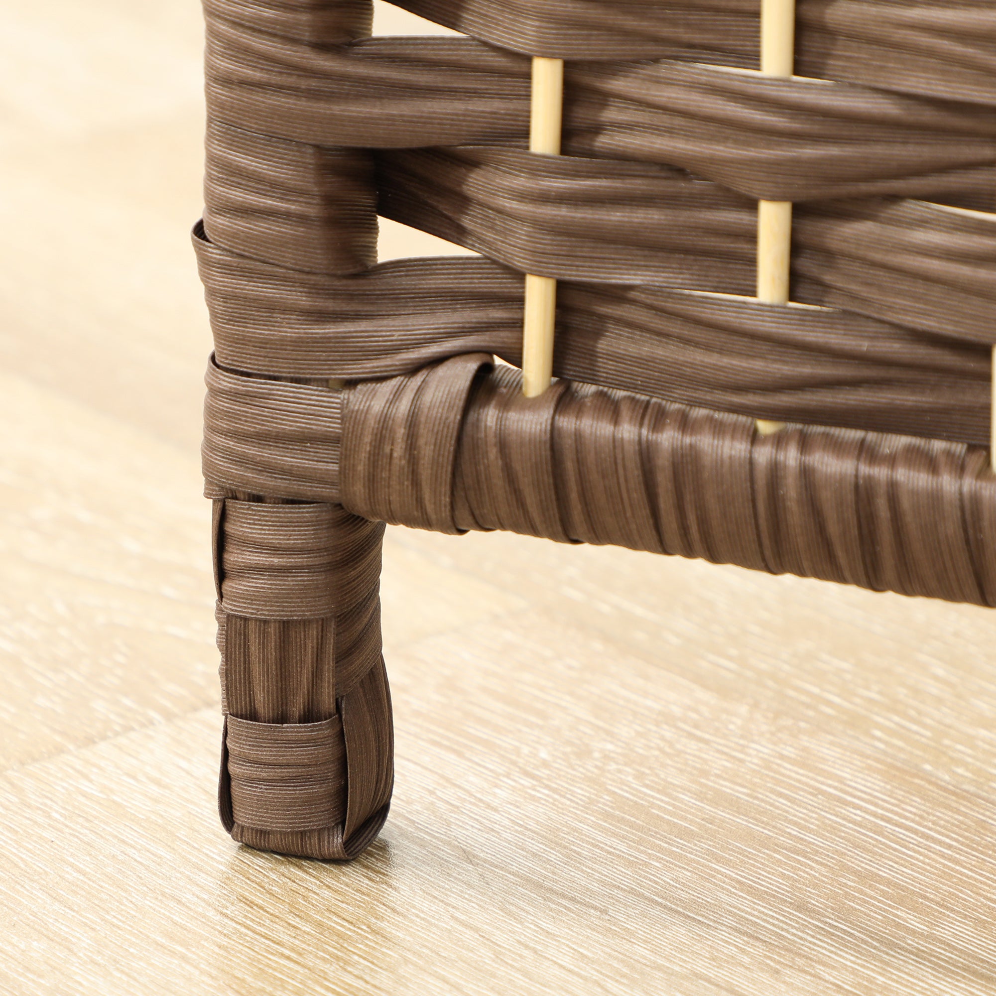 3 Panel 6' Tall Privacy Screen Freestanding Wood Partition, Brown - HOMCOM