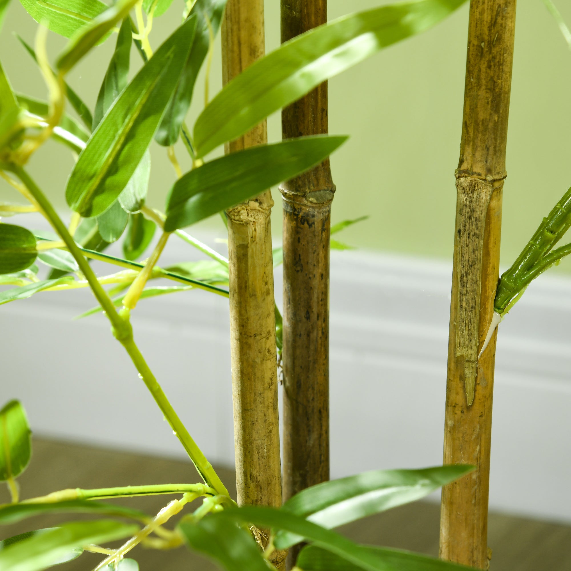 HOMCOM 4ft Set of 2 Artificial Bamboo with Pot, Indoor Fake Plants for Home Office Living Room Decor