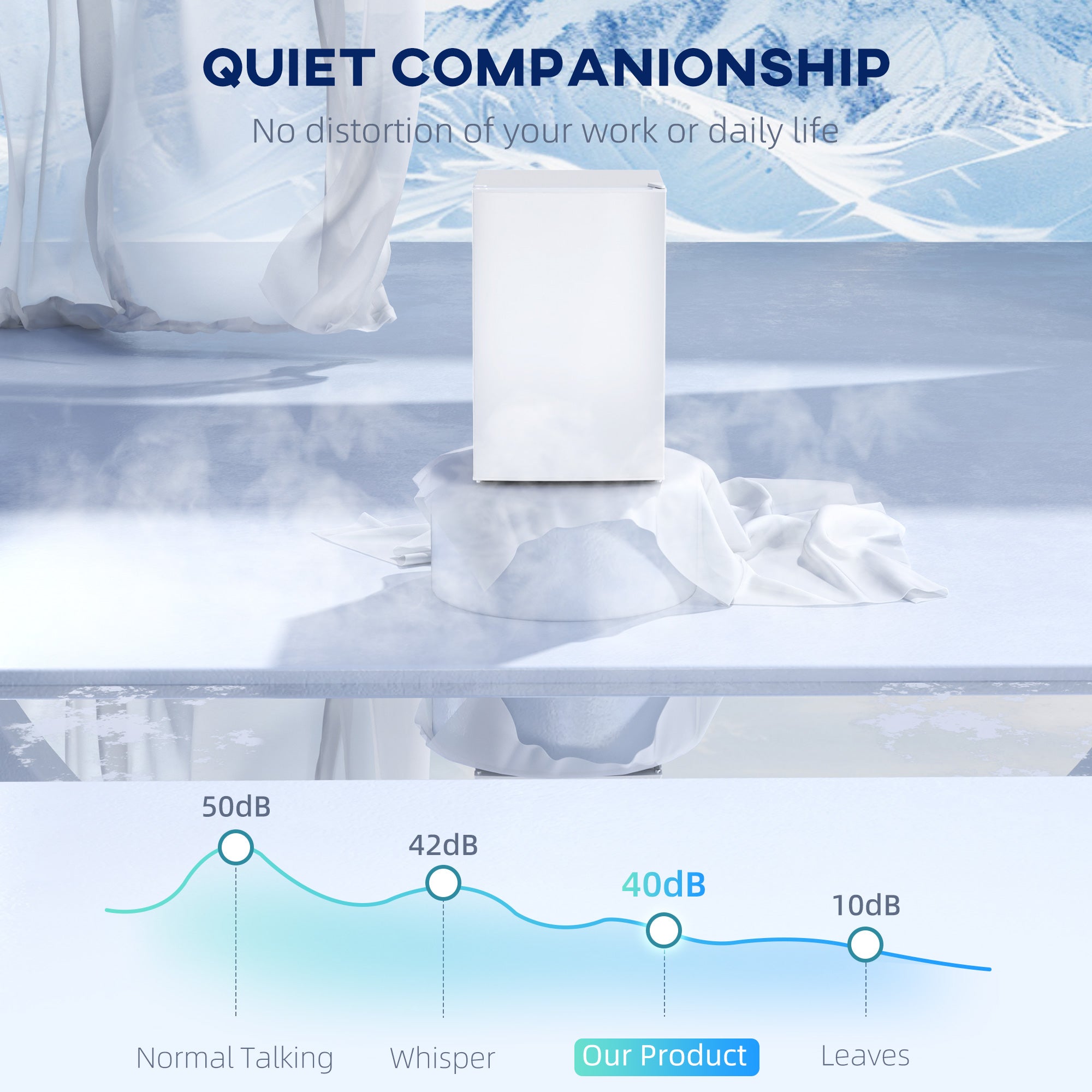 HOMCOM 4.5 Cu.Ft Mini Fridge with Freezer, Single Door Compact Refrigerator with Adjustable Thermostat, Reversible Door, Mini Refrigerator for Bedroom, Dorm, Home Office, Energy Efficient, White