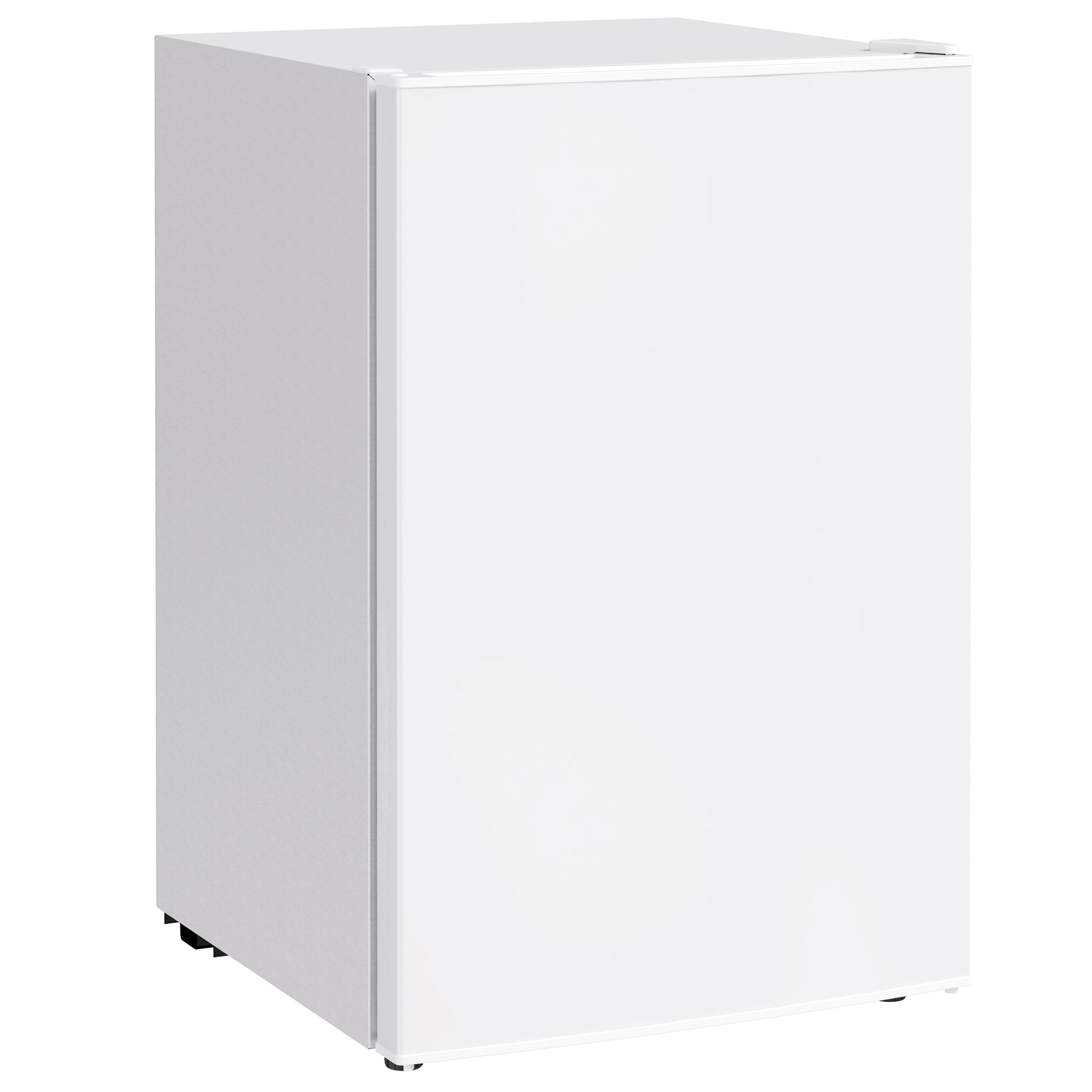 HOMCOM 4.5 Cu.Ft Mini Fridge with Freezer, Single Door Compact Refrigerator with Adjustable Thermostat, Reversible Door, Mini Refrigerator for Bedroom, Dorm, Home Office, Energy Efficient, White