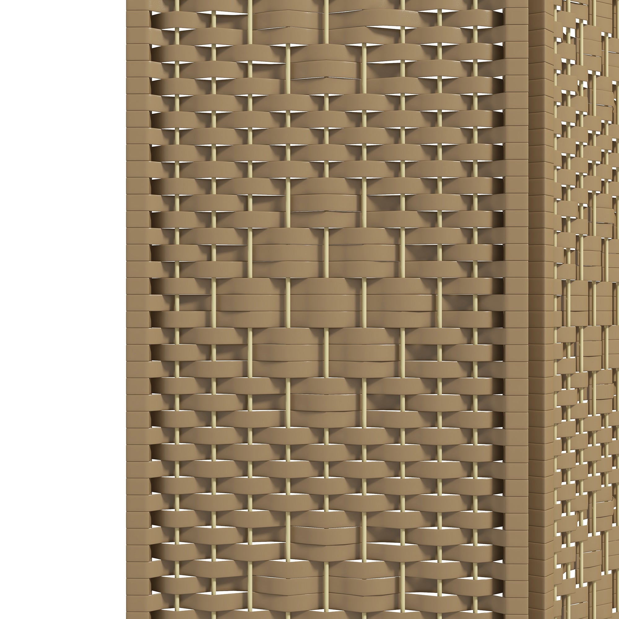 6 Panel Folding Room Divider, Portable Privacy Screen, Wave Fiber, Natural
