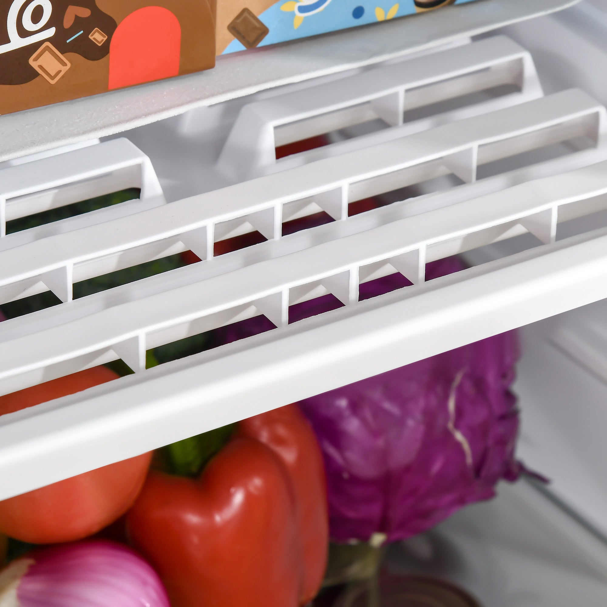 HOMCOM 91 Litre Freestanding Under Counter Fridge Freezer with Chiller Box, Reversible Door, Adjustable Thermostat, 47.5cm Wide, Grey