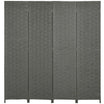 HOMCOM 4-Panel Room Dividers, Wave Fibre Freestanding Folding Privacy Screen Panels, Partition Wall Divider for Indoor Bedroom Office, 170 cm, Grey