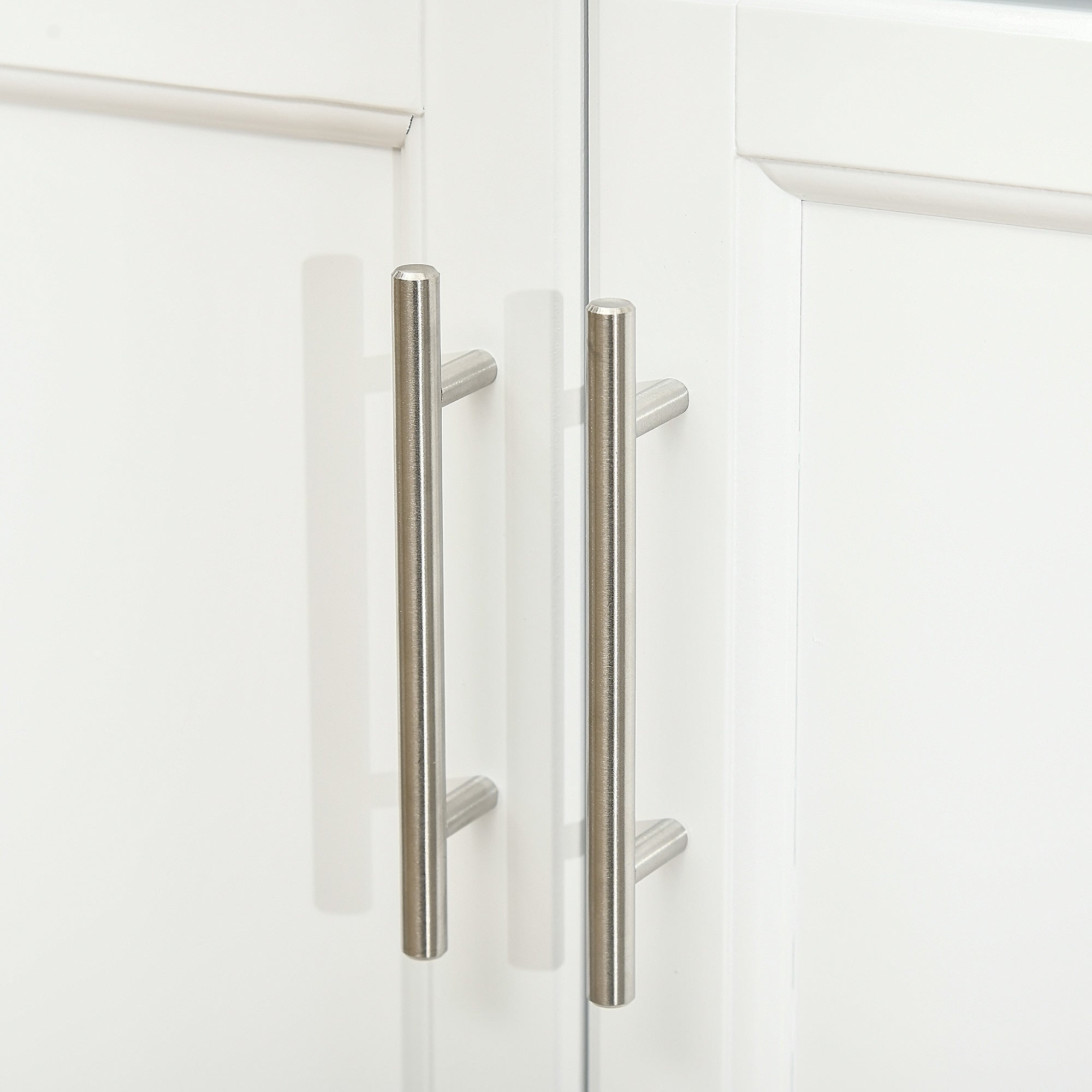 Wood Kitchen Island Cart Storage Box Cabinet Drawer Trolley w/ Stainless Steel