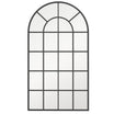 HOMCOM Modern Arched Wall Mirror, 110 x 62 cm Window Mirror for Living Room, Bedroom, Hallway, Black