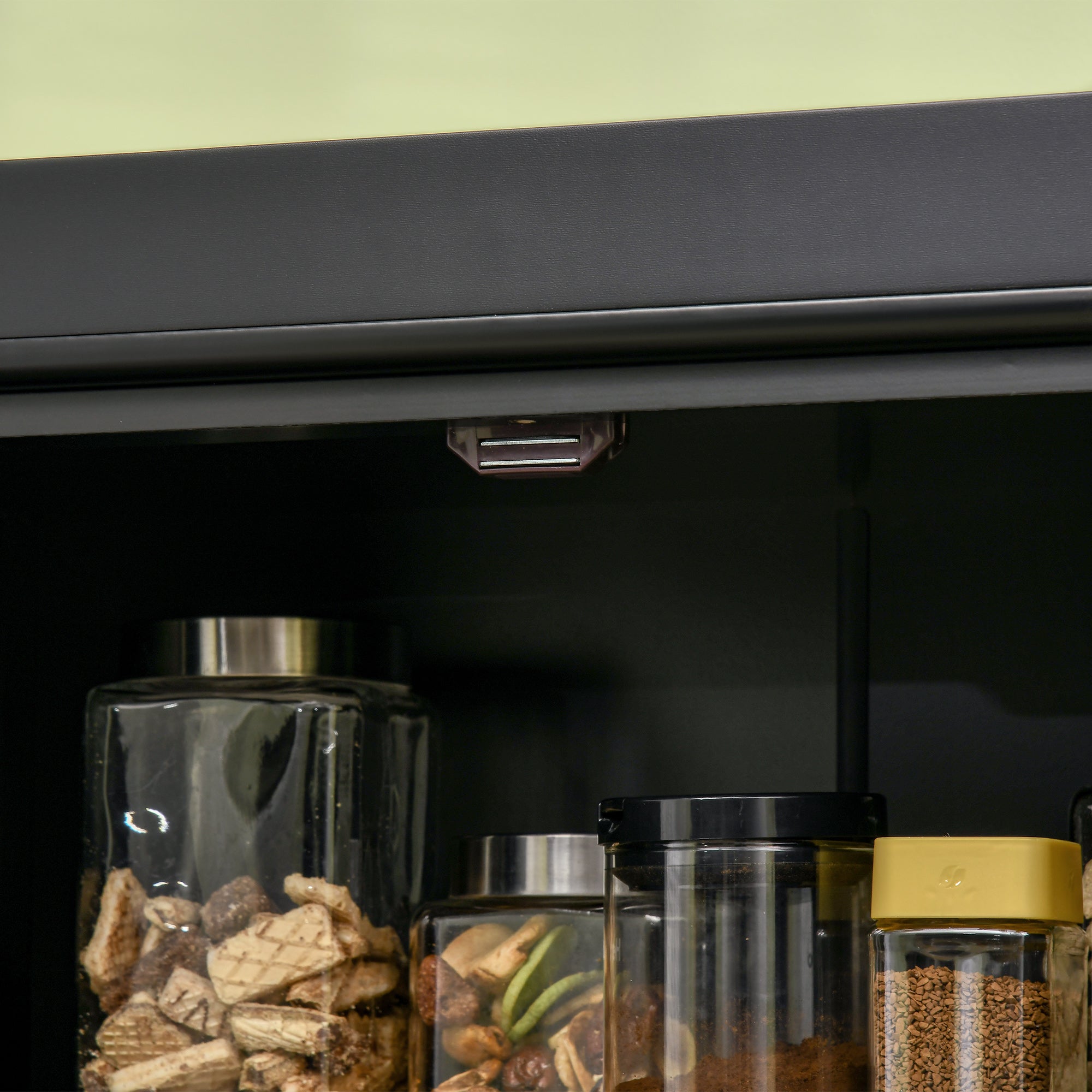 72" Freestanding Kitchen Pantry Storage Cabinet w/ Doors and Shelves, Black