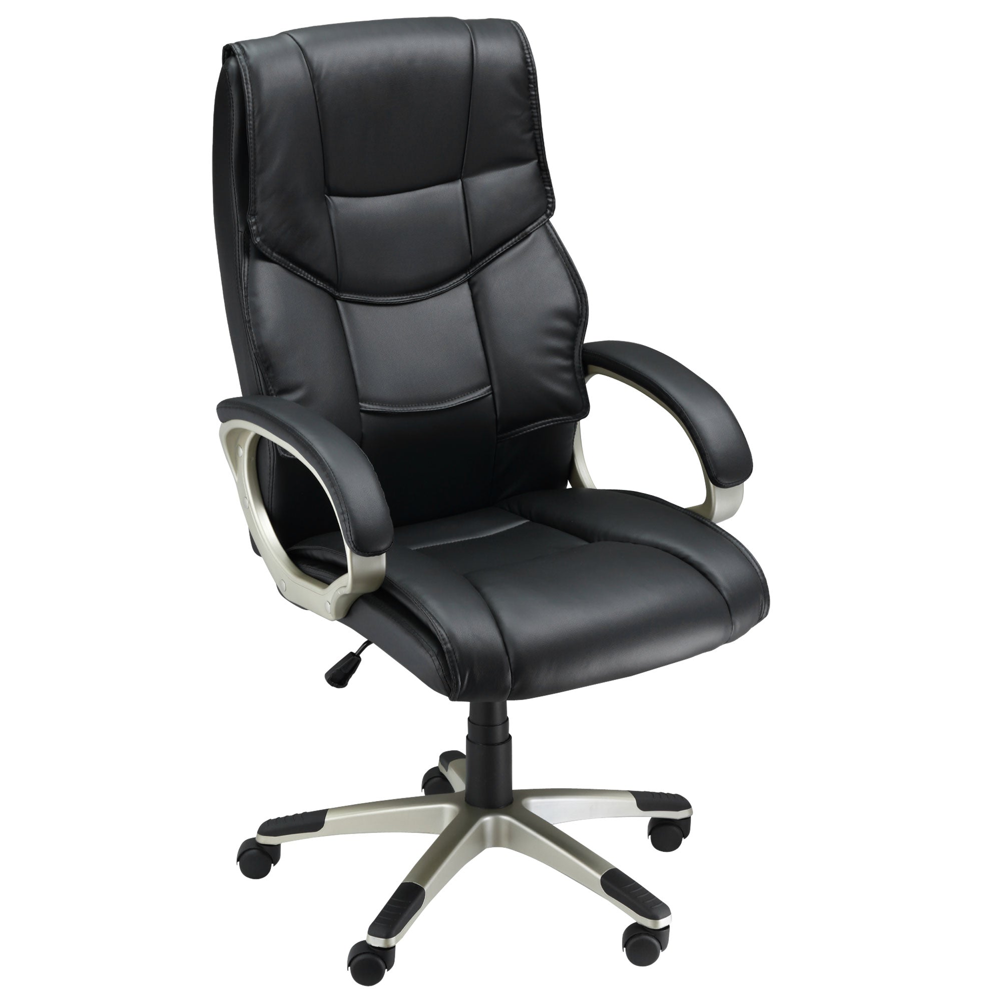 HOMCOM High Back Computer Office Chair Faux Leather Swivel Desk Chair with Adjustable Height Rocking Function Black