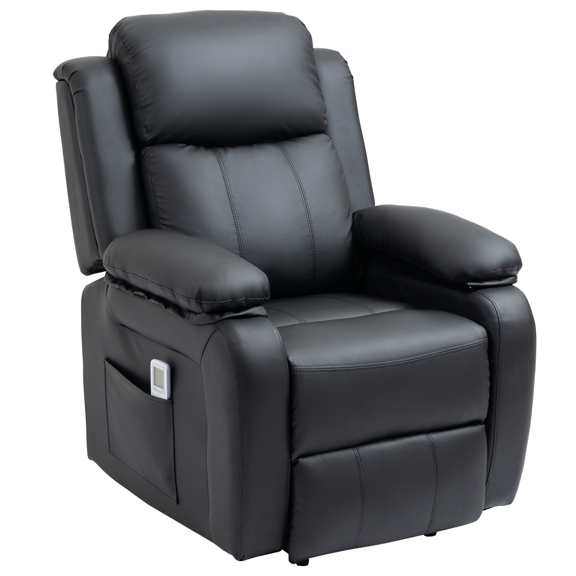 HOMCOM Electric Power Lift Recliner Chair Vibration Massage Reclining Chair with Remote Control and Side Pocket, Black