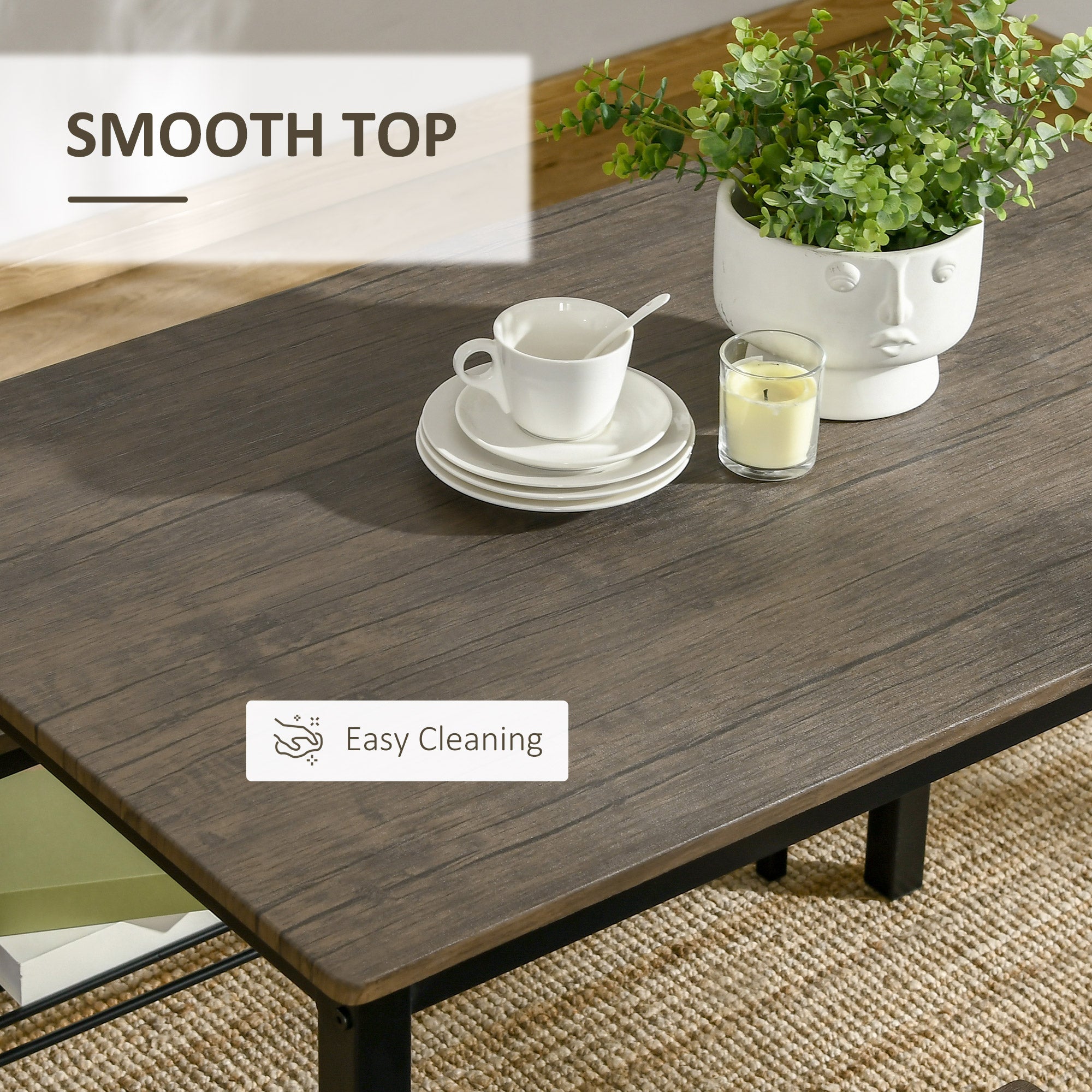 Industrial Dining Table Set Kitchen Table and Chairs for 4 Rustic Brown