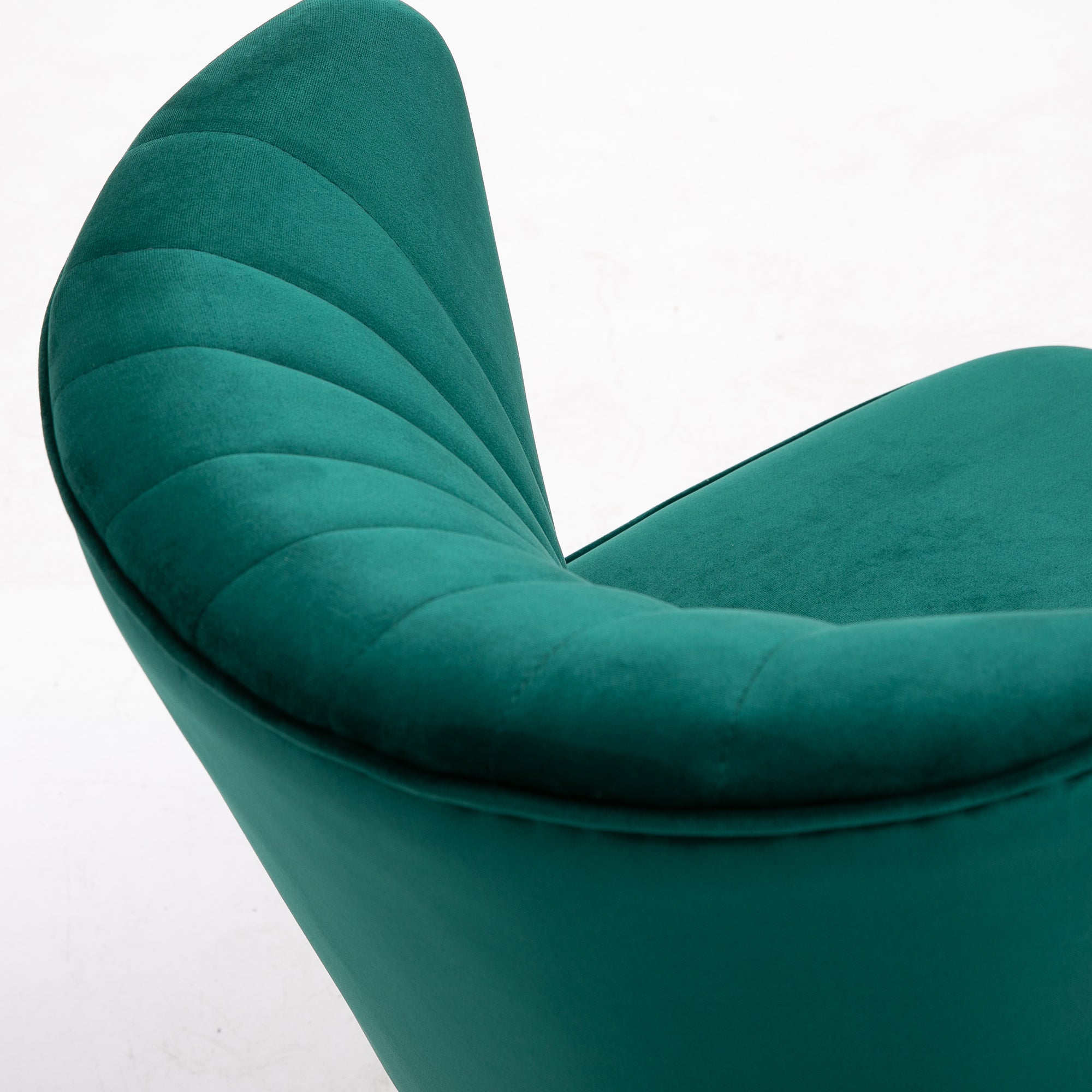 HOMCOM Velvet Accent Chair Occasional Tub Seat Padding Curved Back with Wood Frame Legs Home Furniture Green