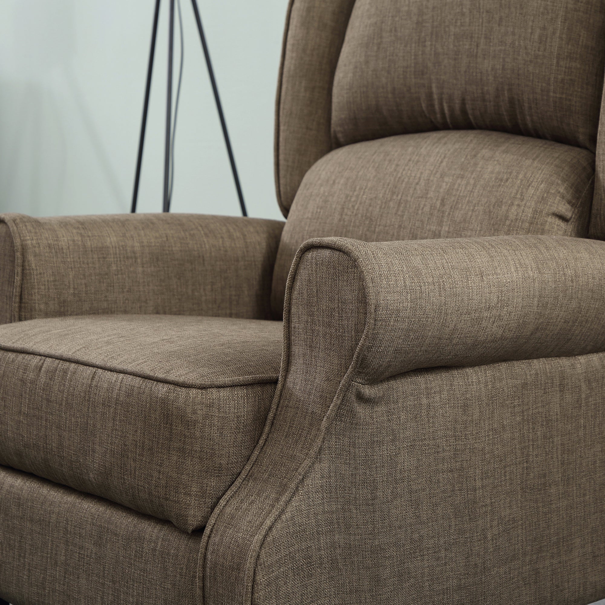 Heated Vibrating Massage Wingback Push Back Recliner Chair with Footrest, Brown