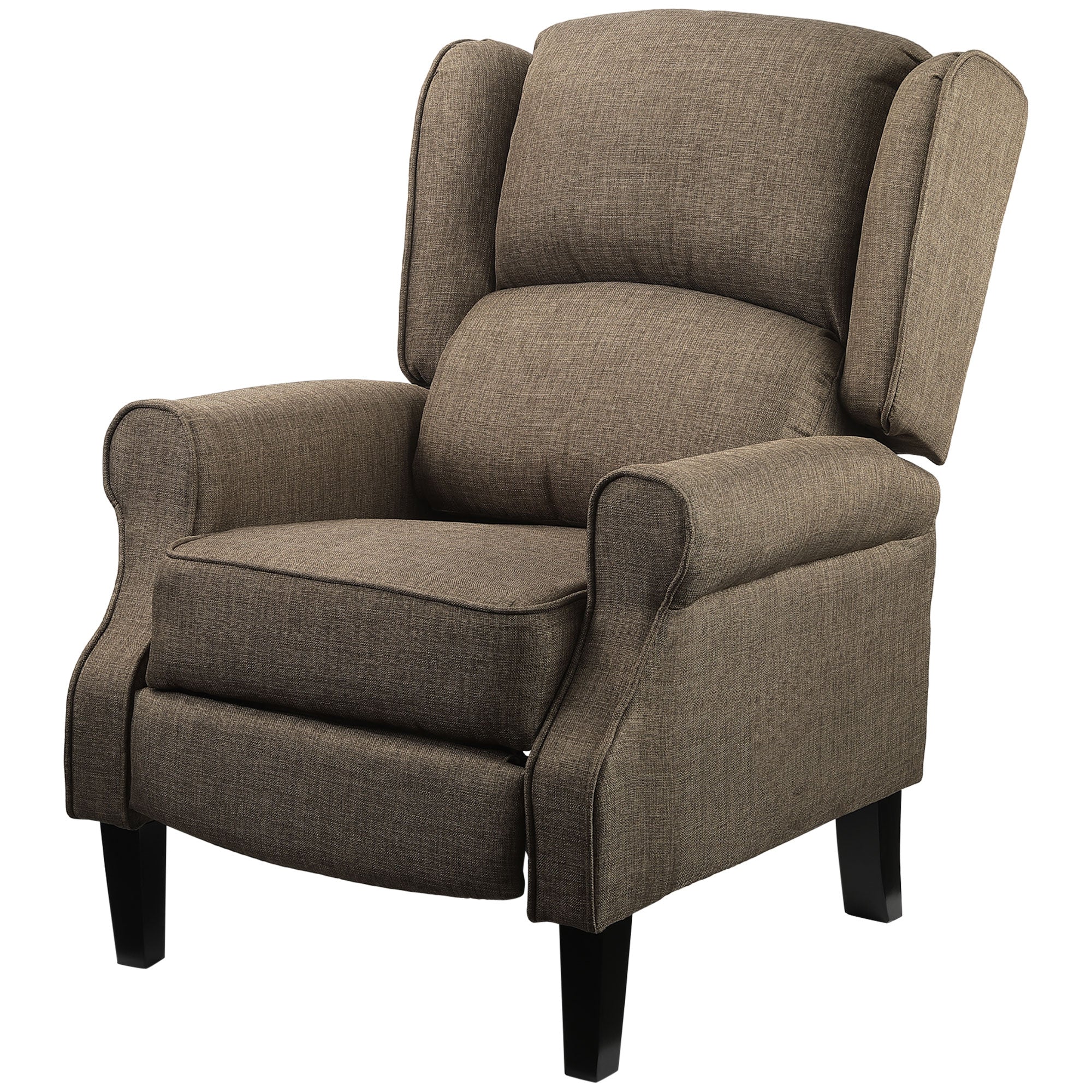 Heated Vibrating Massage Wingback Push Back Recliner Chair with Footrest, Brown