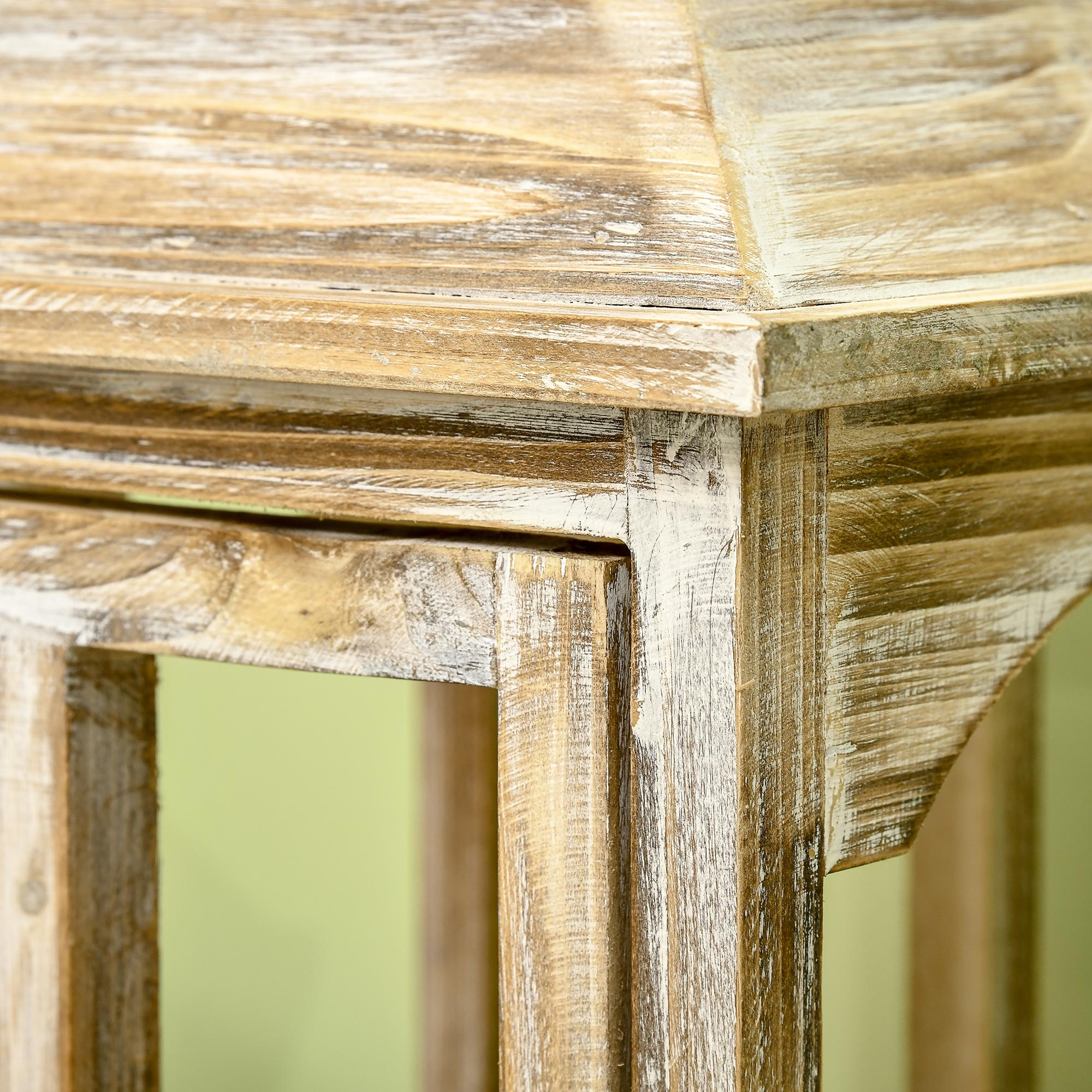 2 Pack 28"/20" Large Rustic Wooden Lantern Decorative, Indoor/Outdoor Lantern for Home Décor (No Glass), Natural