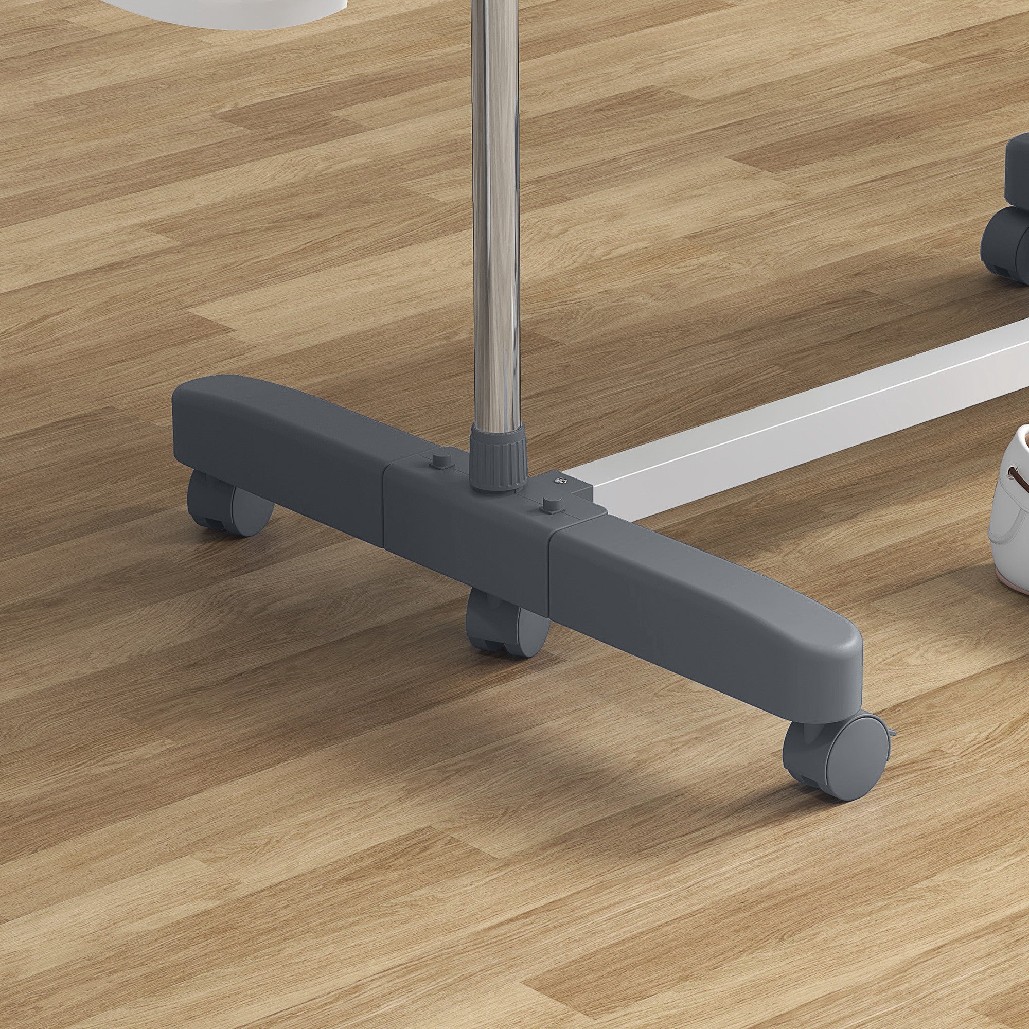 HOMCOM 3-Tier Clothes Airer, Foldable Clothes Drying Rack, Stainless Steel Indoor and Outdoor Clothes Dryer with Wheels and Wings, Easy Assembly, 142 x 55 x 152cm, Grey