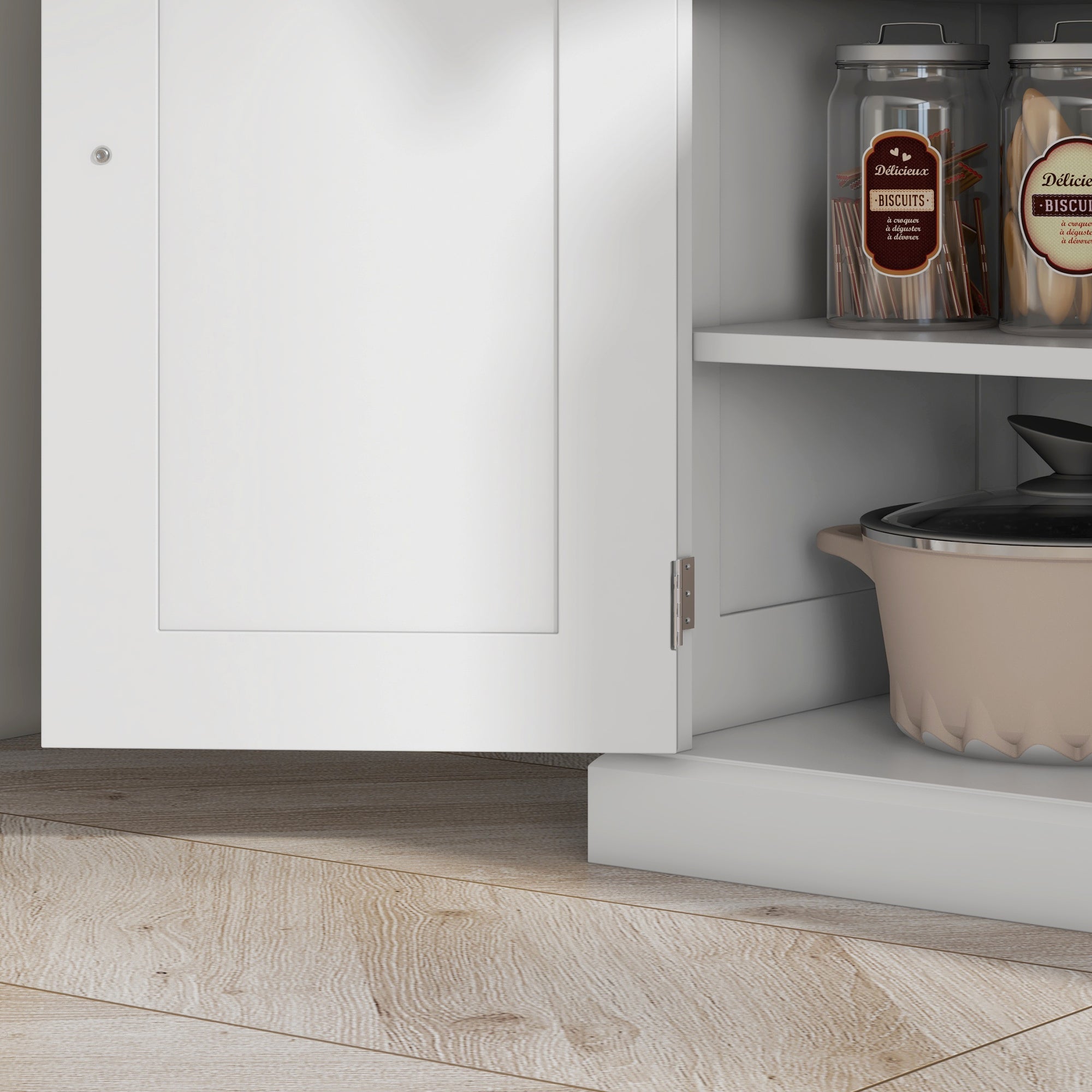 72" Kitchen Cabinet Pantry Storage Cabinet with Doors and Shelves