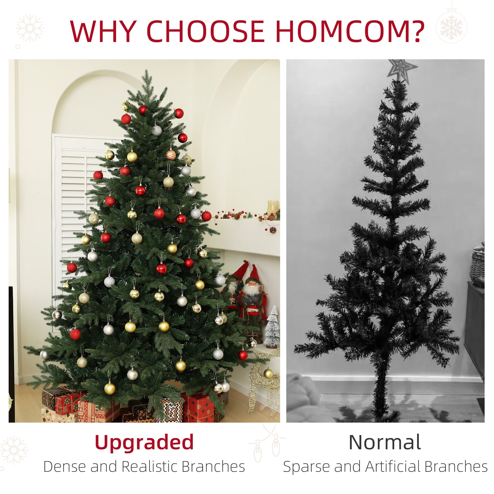 7ft Artificial Spurce Christmas Tree with 3116 Branch Tips and Foldable Steel Base, Realistic Hinged Xmas Tree for Home Office, Green