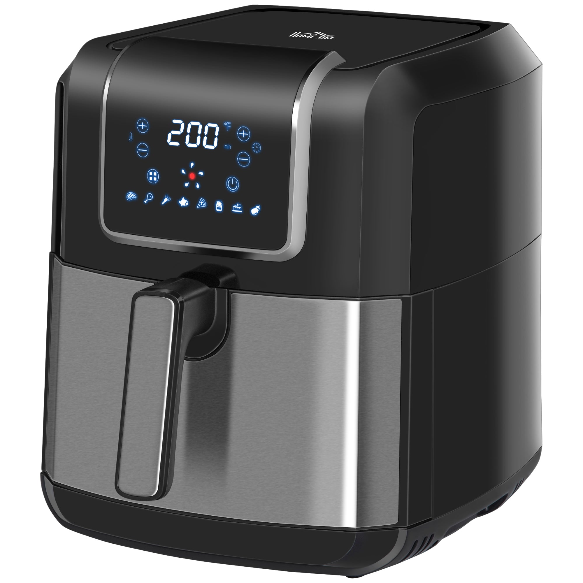 Air Fryer 1700W 6.9 Quart Oven with Digital Display 360° Air Circulation and Timer Black
