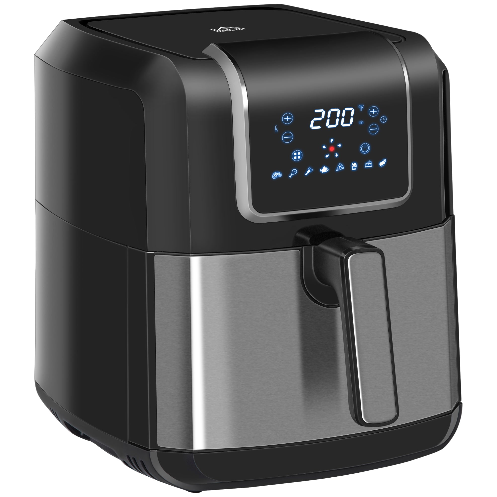 Air Fryer 1700W 6.9 Quart Oven with Digital Display 360° Air Circulation and Timer Black