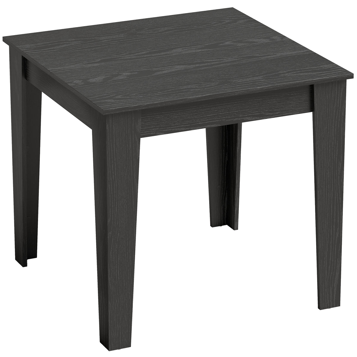 Dining Table for 4, 80L x 80W x 75Hcm, Modern Square Kitchen Table with Wood Effect Tabletop, for Dining Room, Kitchen, Living Room, Black Wood Effect