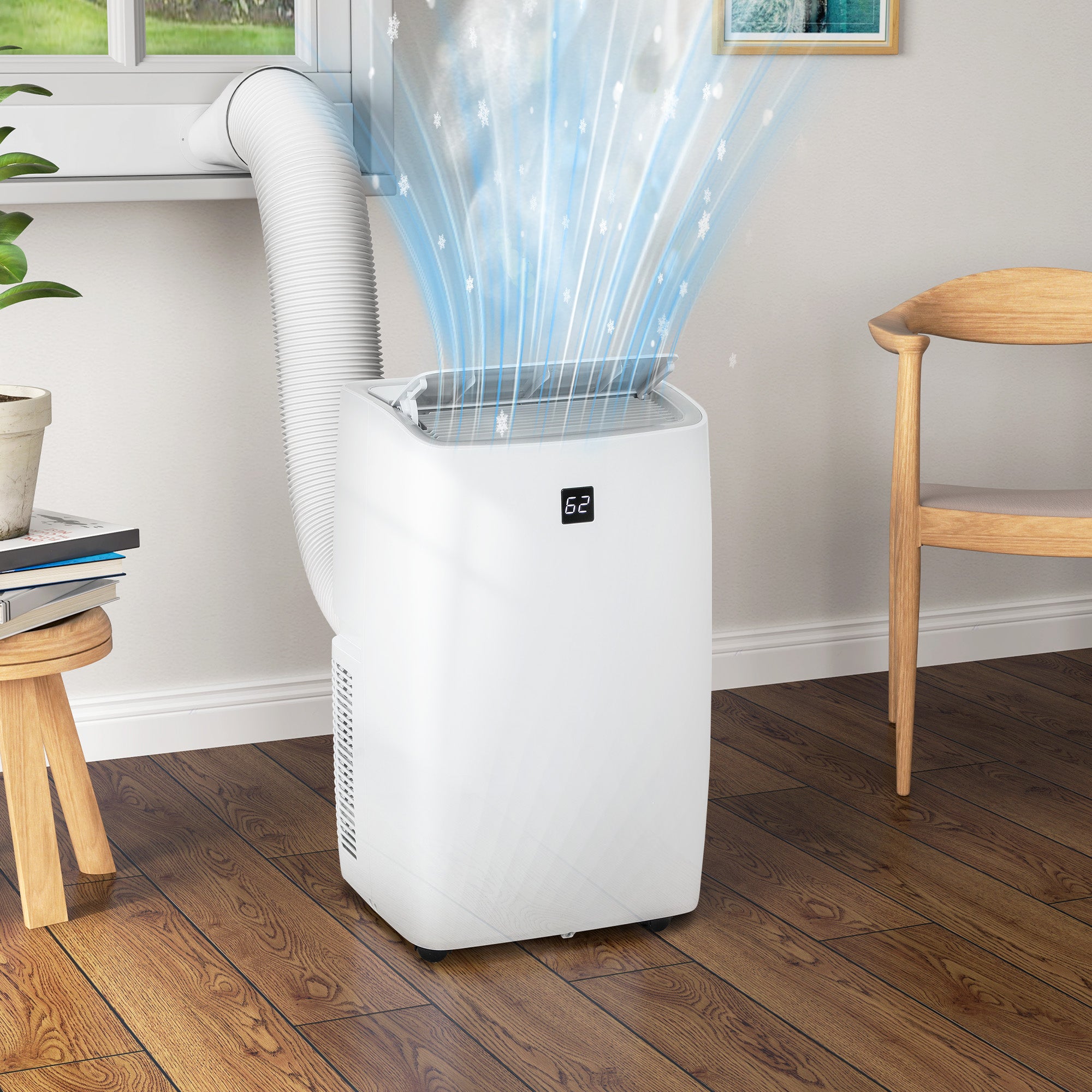 HOMCOM Portable Air Conditioner, 3-in-1 12000 BTU AC Unit with Cool, Dehumidifier, Fan, for Room up to 550 Sq. ft, 24H Timer On Off, 3 Speeds, Auto and Sleep Mode, Remote Control, Window Kit