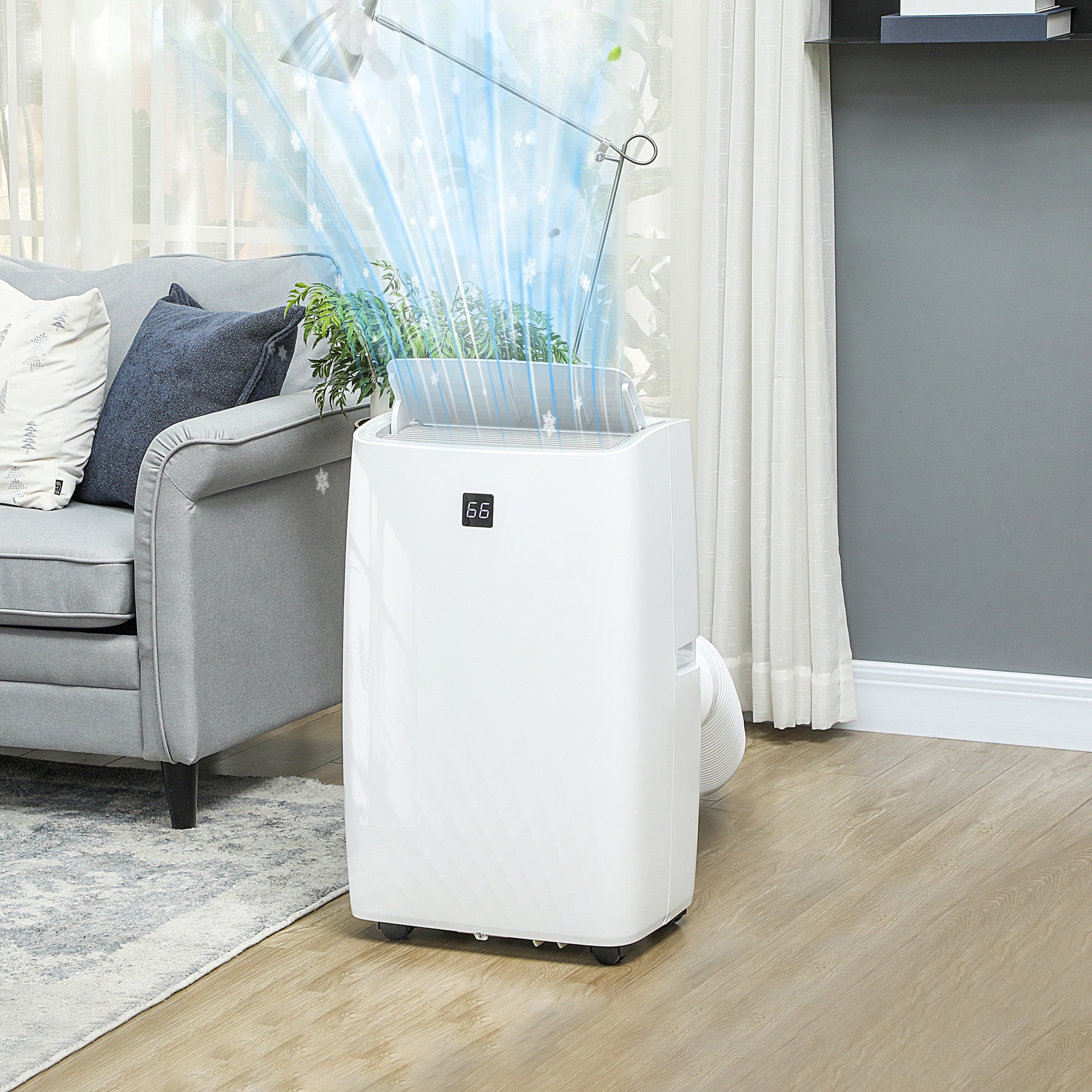 HOMCOM Portable Air Conditioner, 3-in-1 12000 BTU AC Unit with Cool, Dehumidifier, Fan, for Room up to 550 Sq. ft, 24H Timer On Off, 3 Speeds, Auto and Sleep Mode, Remote Control, Window Kit