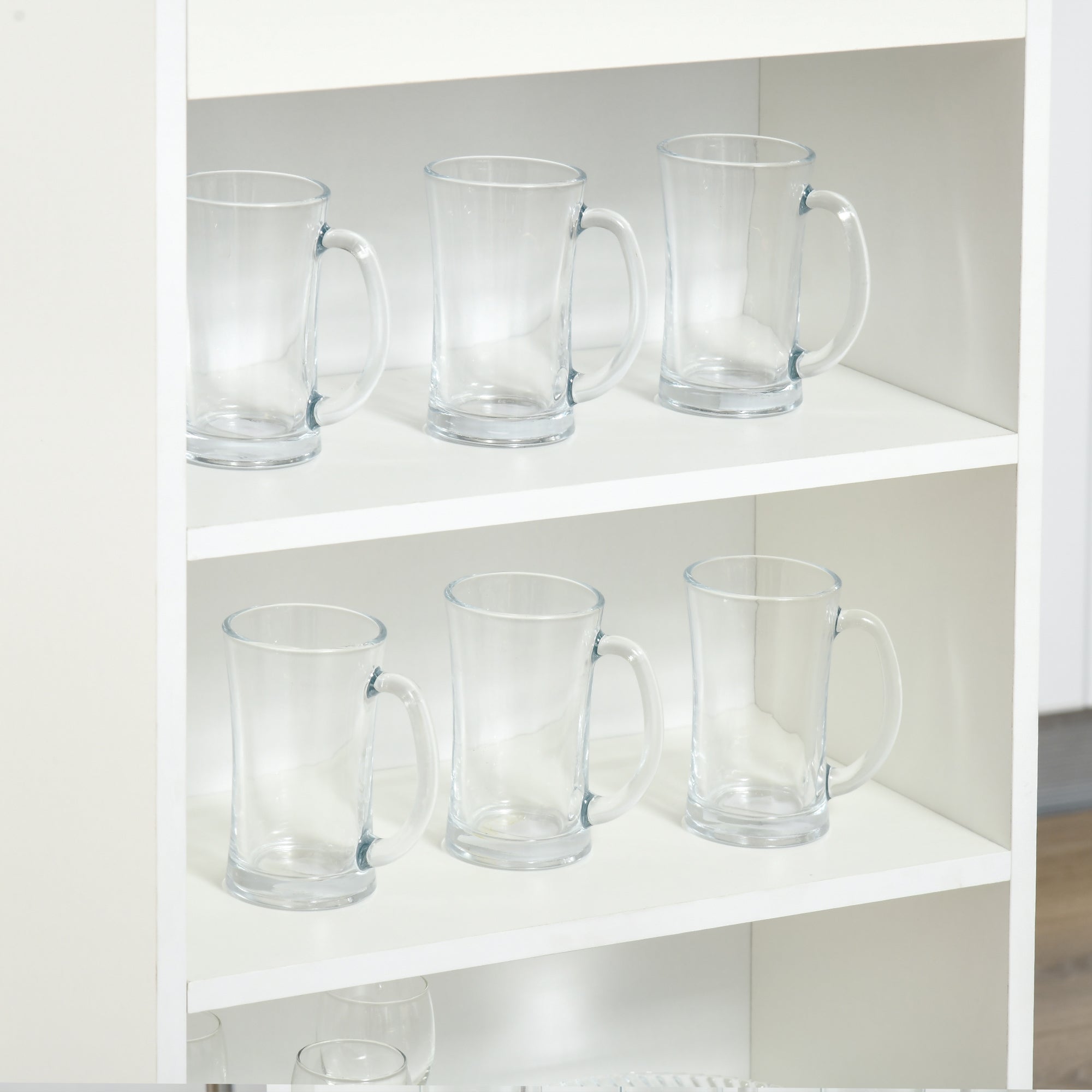 HOMCOM Bar Table, High Top Pub Table with 4 Storage Shelves, Modern Bar Height Table for Home Bar, Kitchen, Grey