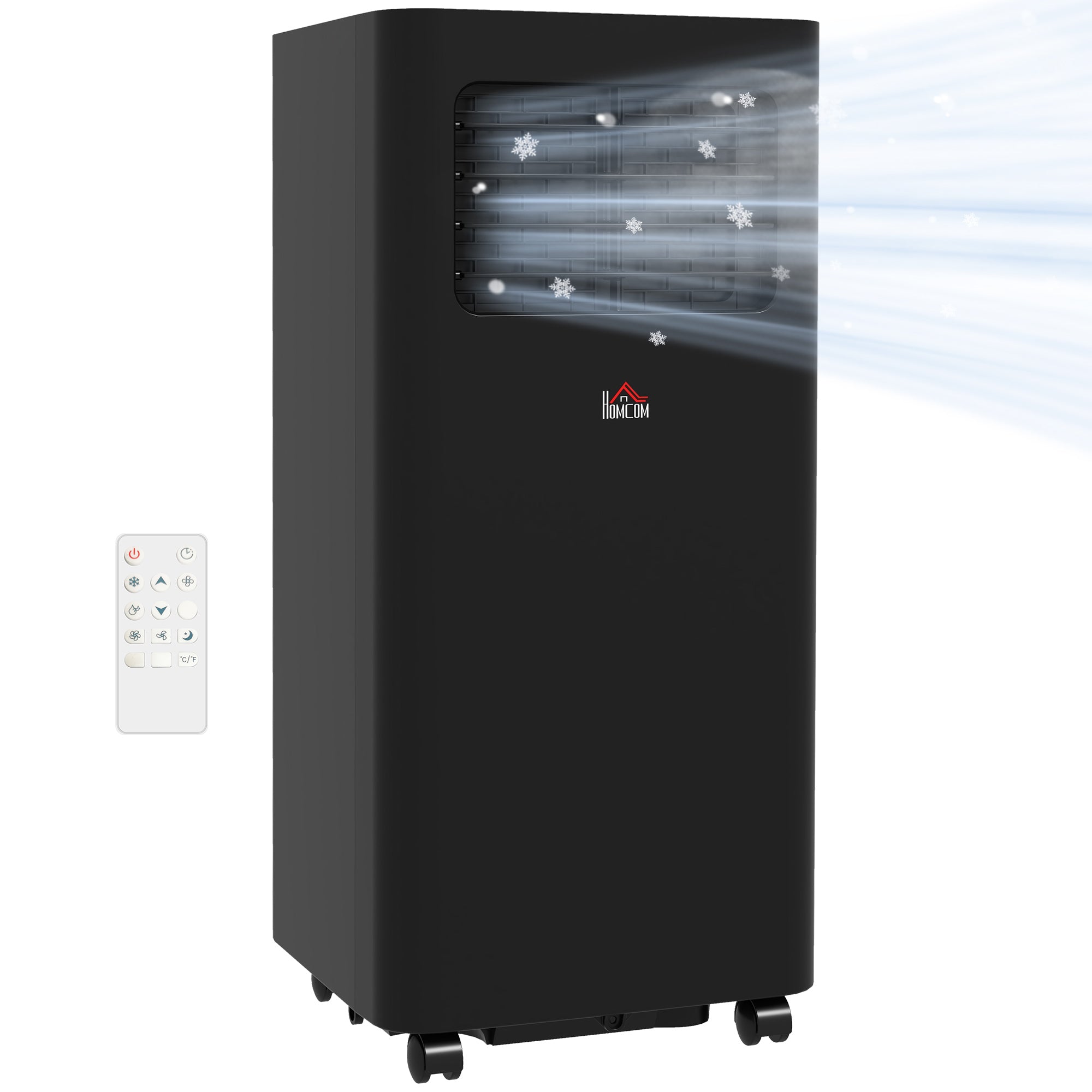 8000 BTU Mobile Air Conditioner, 345 Sq. Ft., AC Unit with Dehumidifier, Sleep, 24H Timer On/Off, Window Kit, Black - HOMCOM