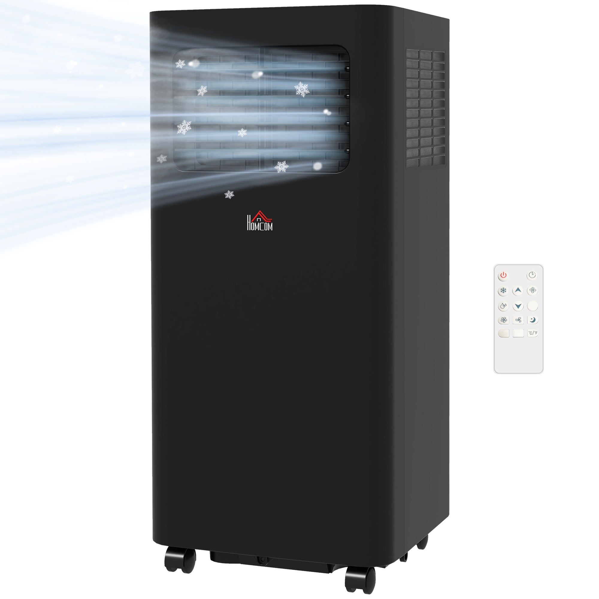 8000 BTU Mobile Air Conditioner, 345 Sq. Ft., AC Unit with Dehumidifier, Sleep, 24H Timer On/Off, Window Kit, Black - HOMCOM