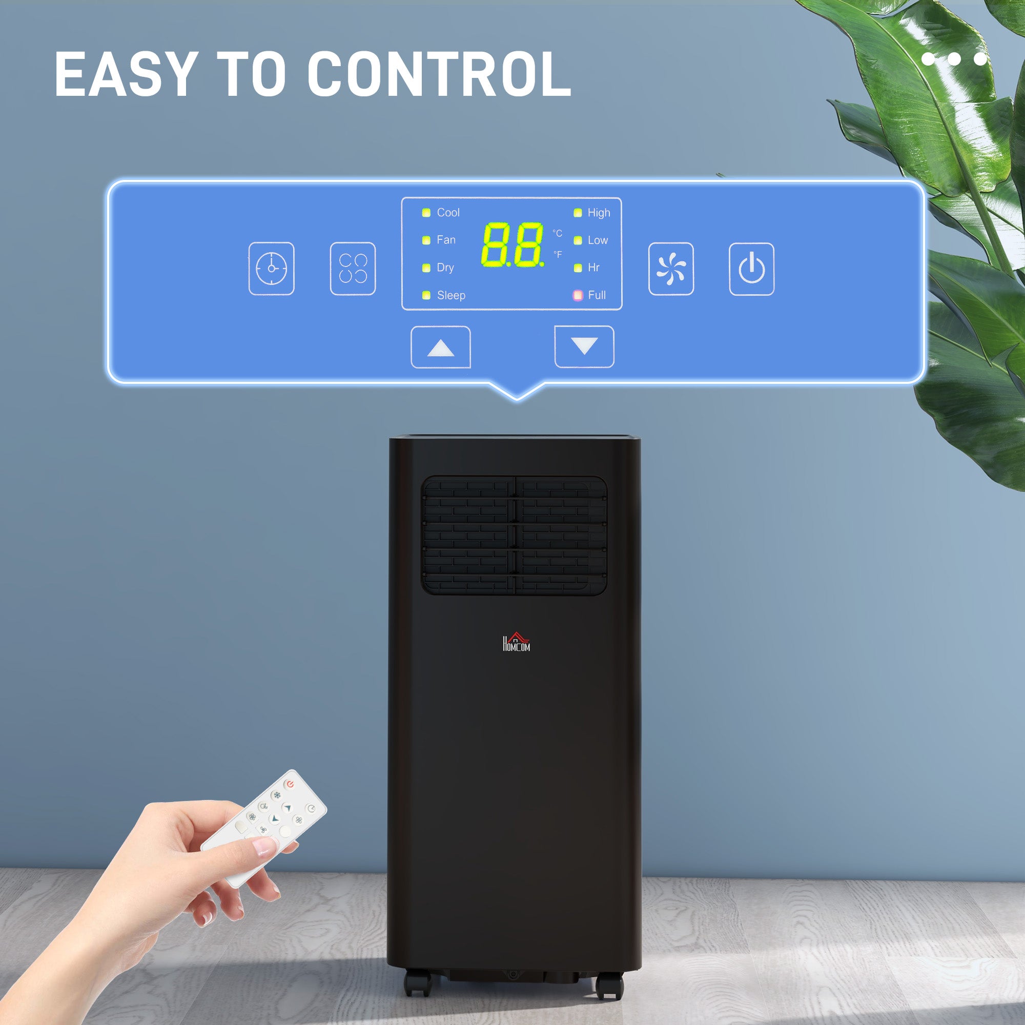 8000 BTU Mobile Air Conditioner, 345 Sq. Ft., AC Unit with Dehumidifier, Sleep, 24H Timer On/Off, Window Kit, Black - HOMCOM