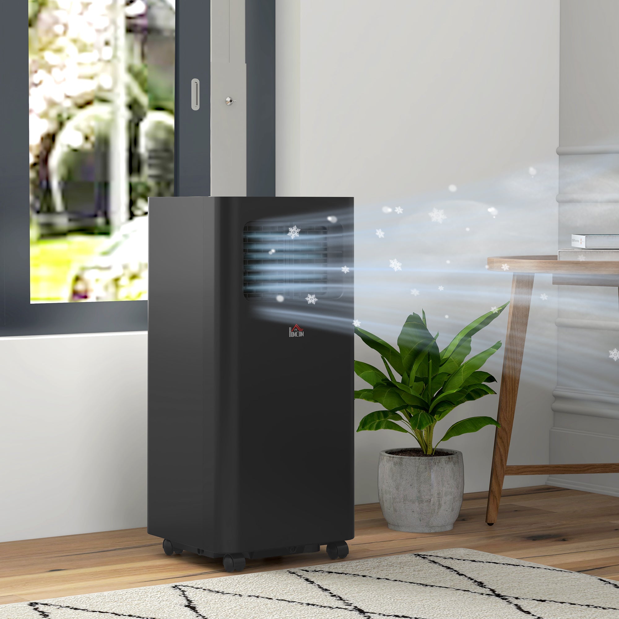 8000 BTU Mobile Air Conditioner, 345 Sq. Ft., AC Unit with Dehumidifier, Sleep, 24H Timer On/Off, Window Kit, Black - HOMCOM