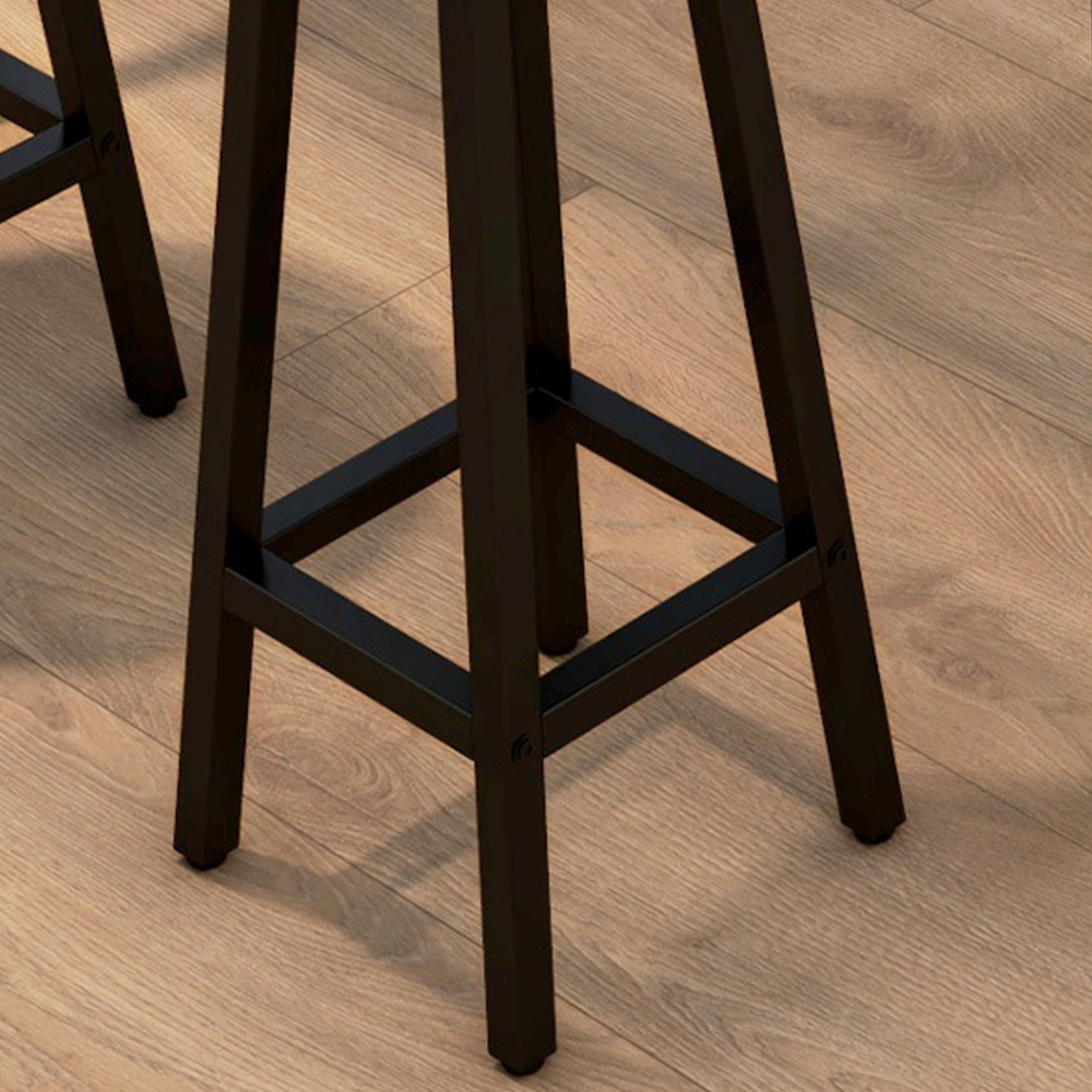 HOMCOM 6-Piece Bar Table Set, 2 Breakfast Tables with 4 Stools, Counter Height Dining Tables & Chairs for Kitchen, Living Room, Rustic Brown