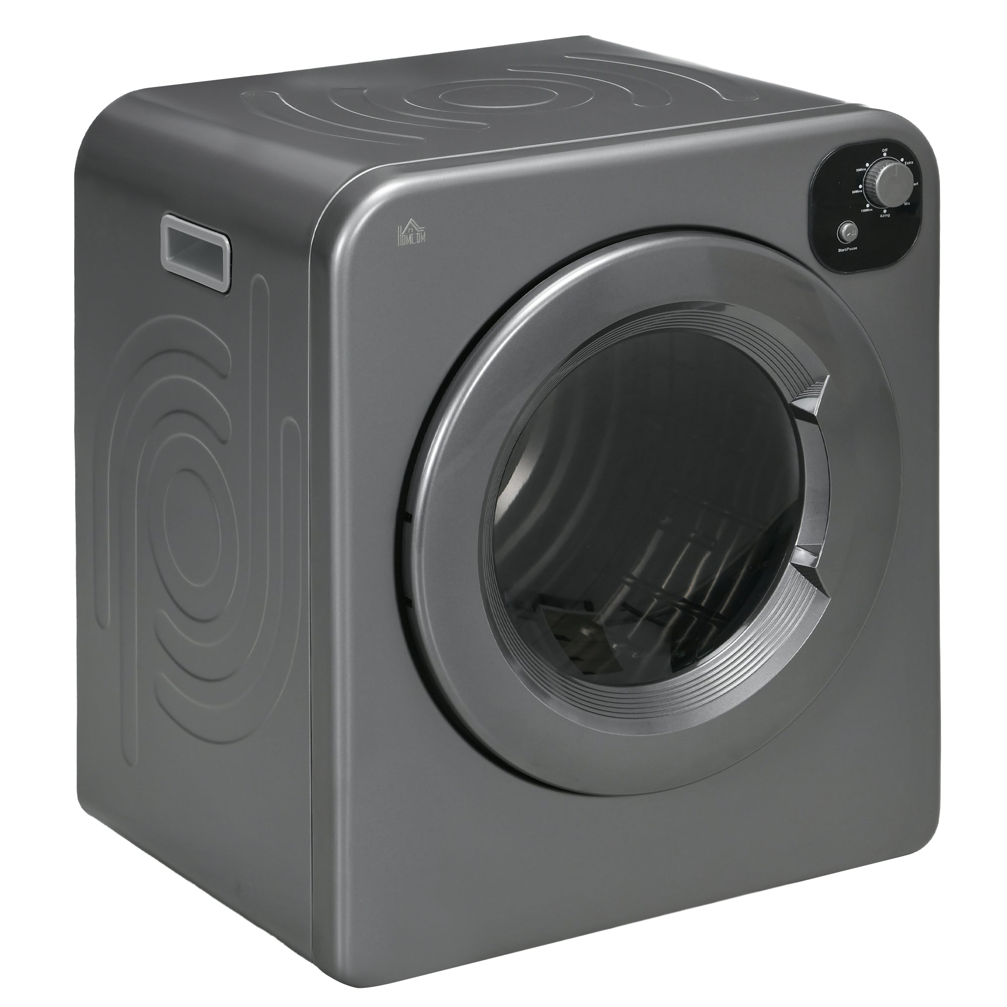 3.2 cu.ft Stainless Steel Laundry Dryer, 1300W Portable Front Load Electric Dryer, Gray