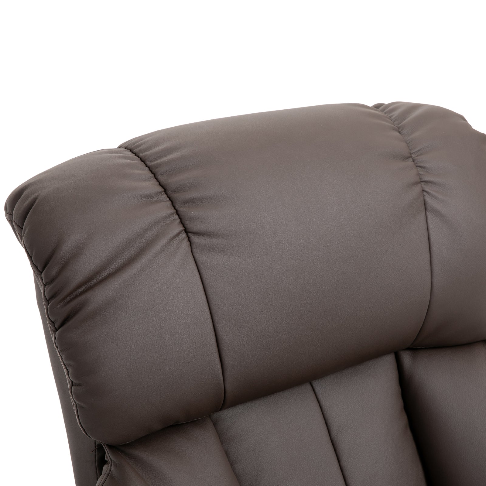 Massage Recliner Chair with Ottoman, 360° Swivel Recliner and Footstool, 10-Point Vibration, PU Leather Reclining Chair with Remote Control, Brown