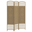 3 Panel Folding Room Divider Portable Privacy Screen Wave Fiber, Natural