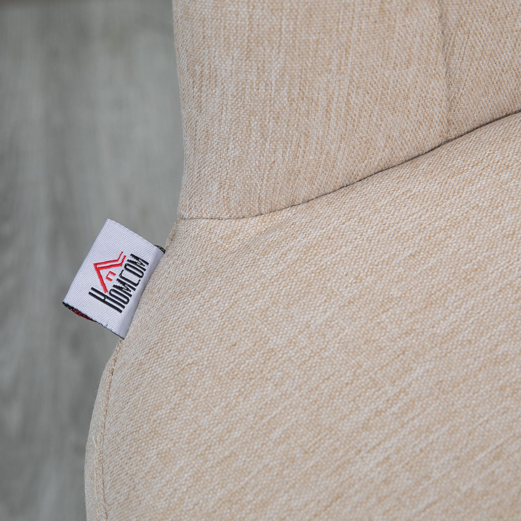 Modern Upholstered Adjustable Barstools with Swivel Seat Linen Fabric Steel Frame Beige - HOMCOM
