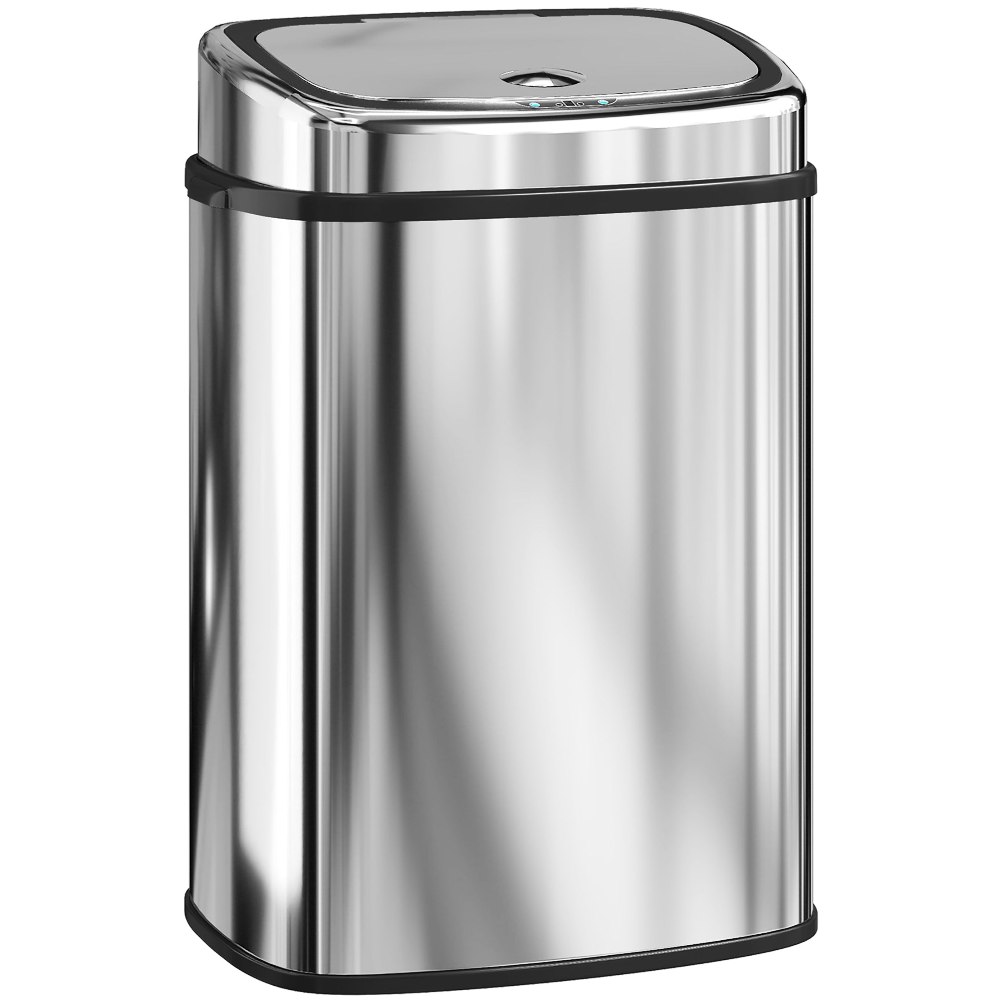 50L Sensor Bin with Soft-Close Lid, Automatic Touchless Motion Sensor Kitchen Bin with Fingerprint Resistant Stainless Steel for Hygienic Gyms, Home Office Use, Silver Tone