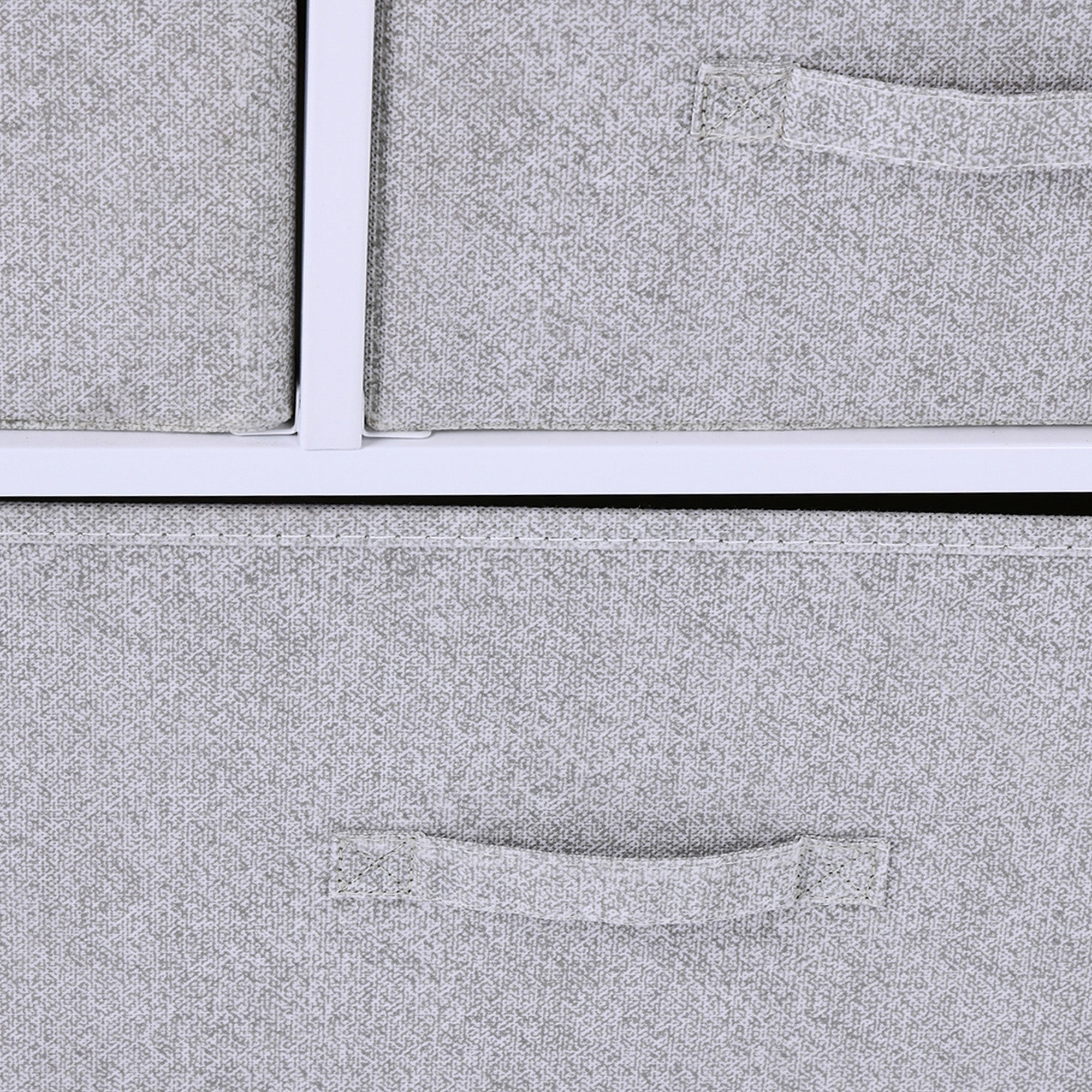 Linen Drawer Cabinet Organizer Storage Dresser Tower with 5 Removable Drawer Metal Frame Adjustable Feet for Living Room, Kitchen, Bathroom, Grey