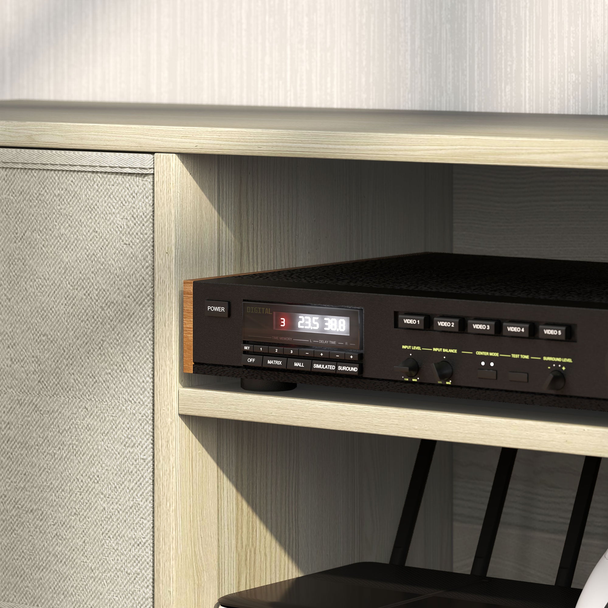 HOMCOM TV Cabinet Stand Unit for TVs up to 50" Flat Screen with Foldable Drawers and Shelves, Entertainment Centre for Living Room, Bedroom Nature Wood Finish