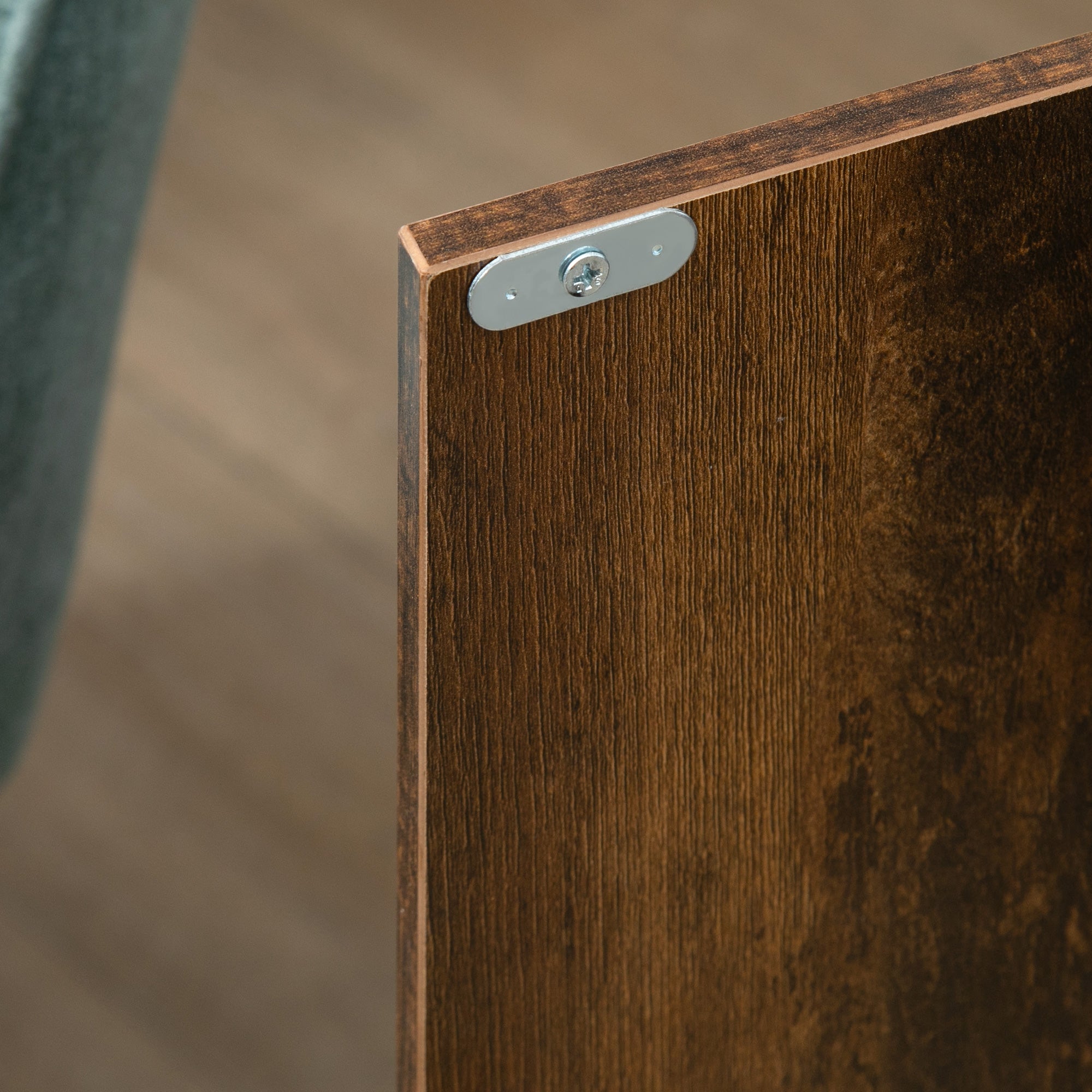 Industrial Sideboard Buffet Cabinet with Doors & Adjustable Shelves, Rustic Brown