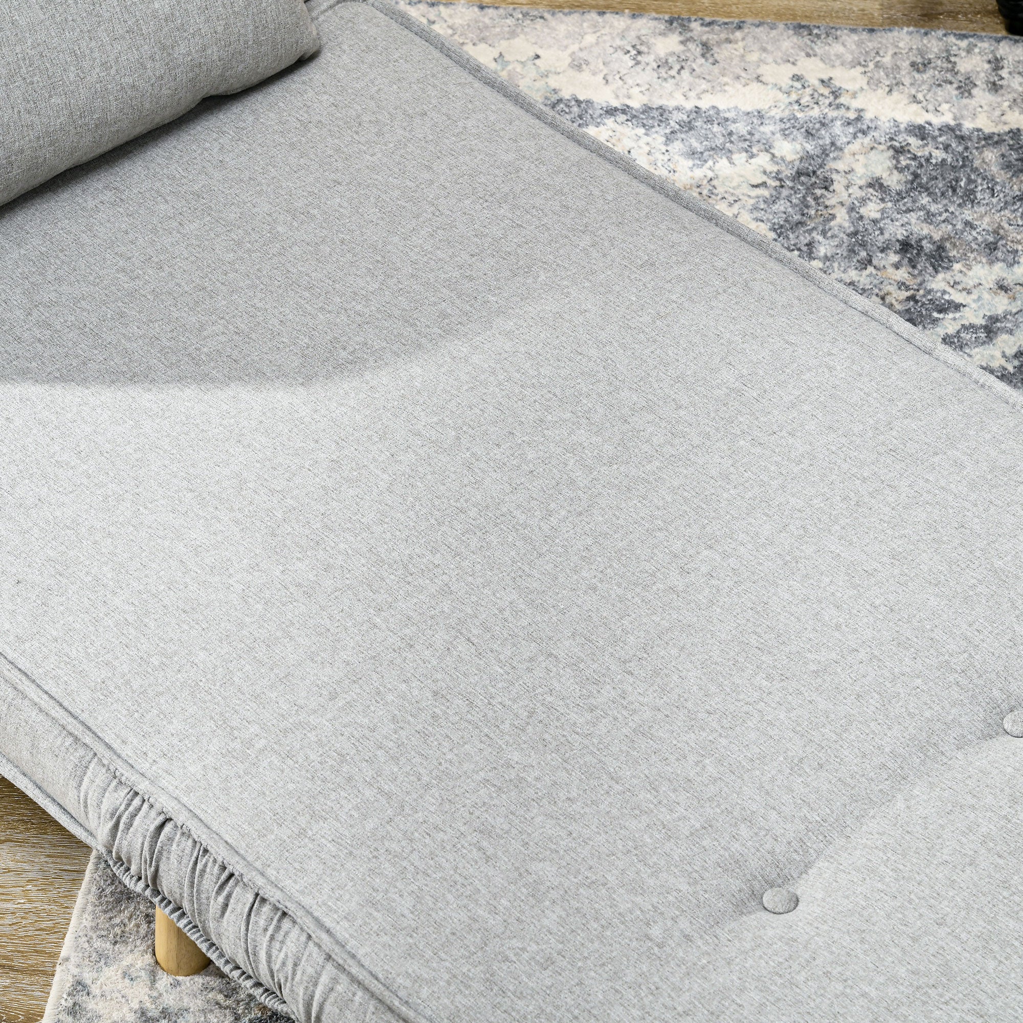 Chair Bed W/ Adjustable Backrest, 2-in-1 Multi-Functional Sofa Bed, Gray