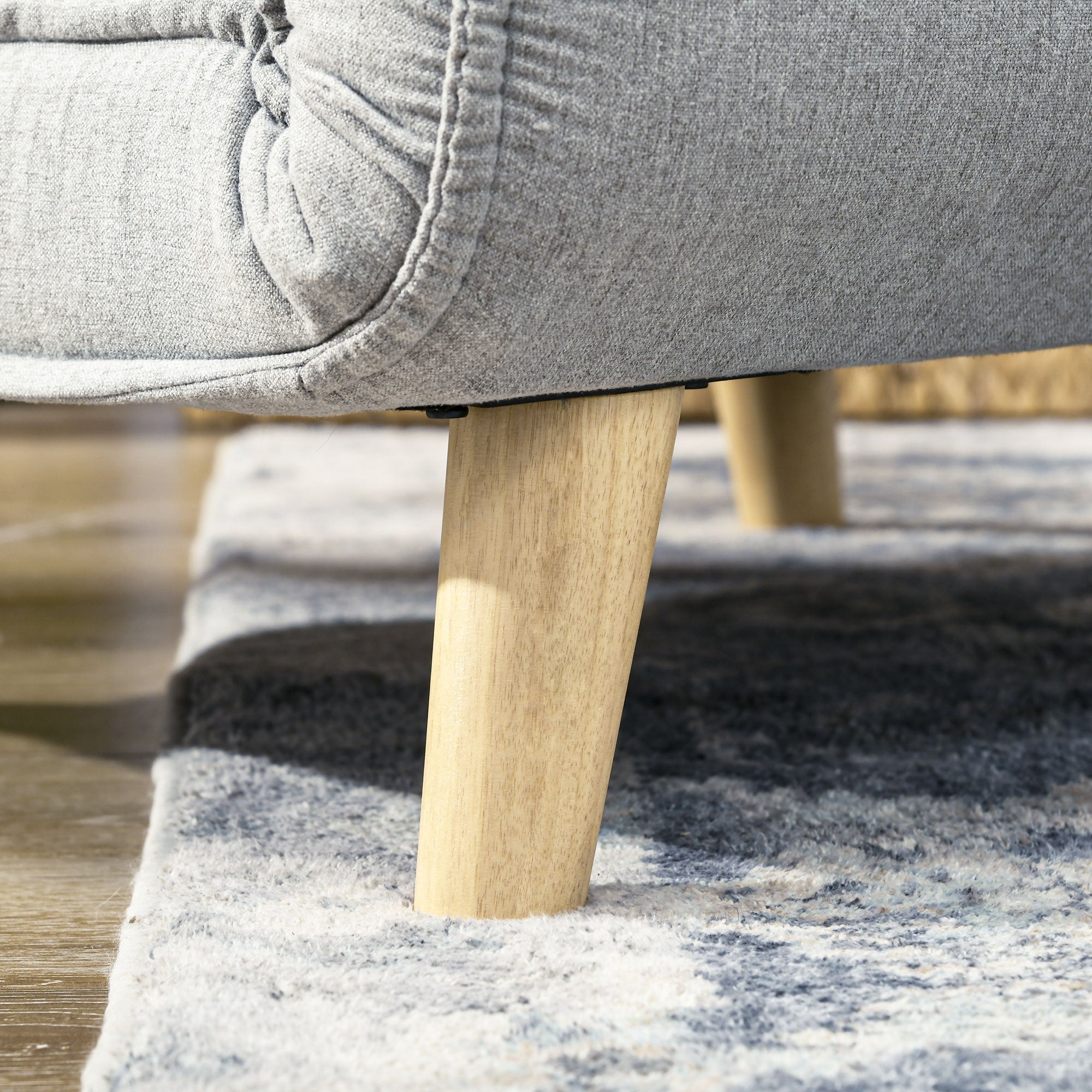 Chair Bed W/ Adjustable Backrest, 2-in-1 Multi-Functional Sofa Bed, Gray