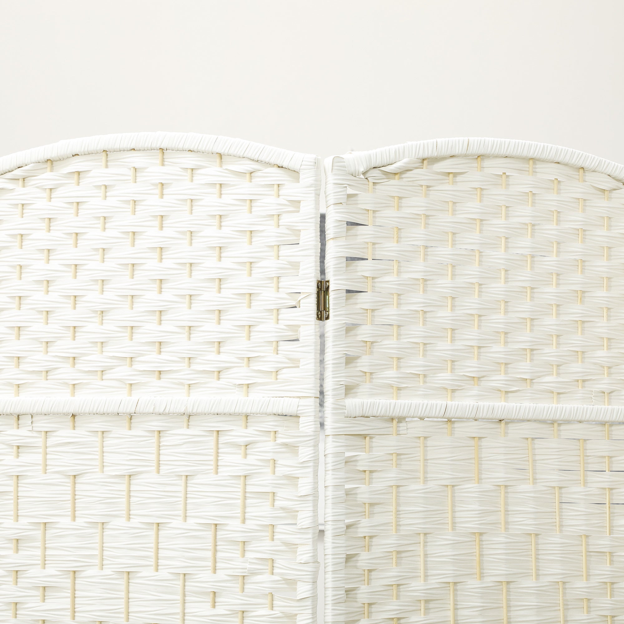 4 Panel 6' Tall Privacy Screen Freestanding Wood Partition, White