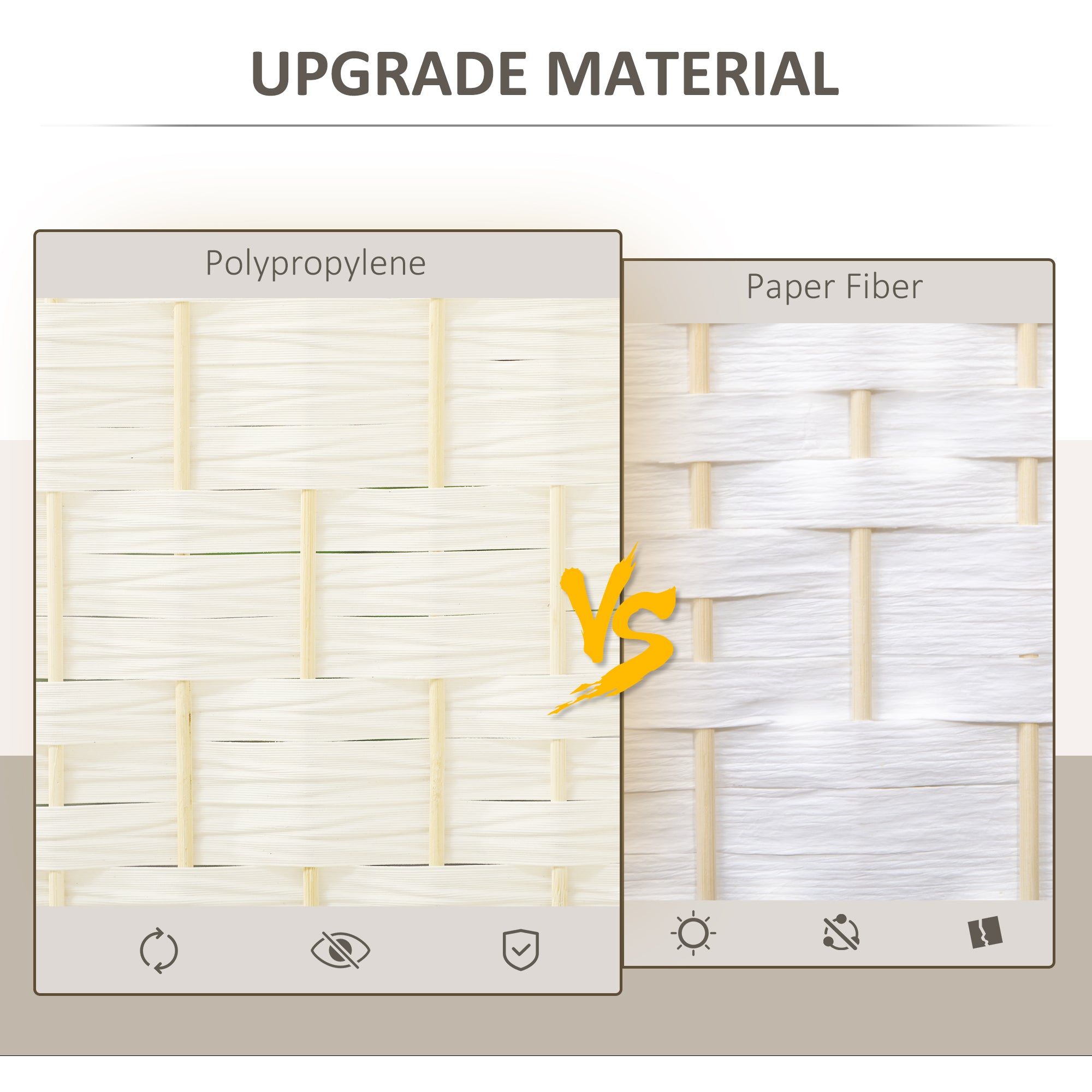 4 Panel 6' Tall Privacy Screen Freestanding Wood Partition, White