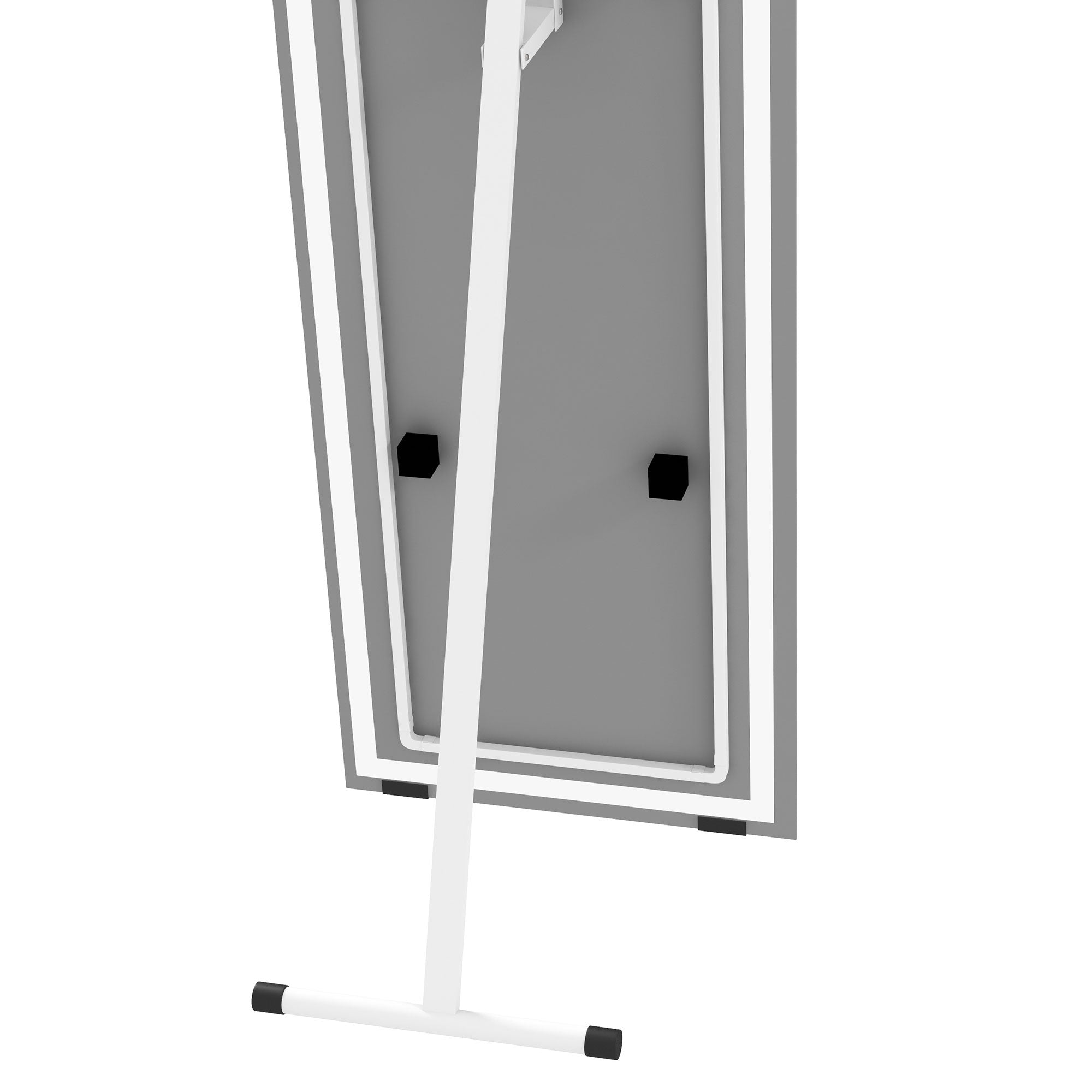 HOMCOM Full Length Mirror with LED Lights, 150x40cm Floor Mirror, Free Standing, Wall Mounted or Leaning, Full Size Body Mirror with Dimmable and 3 Colour Lighting for Bedroom, 32W, White