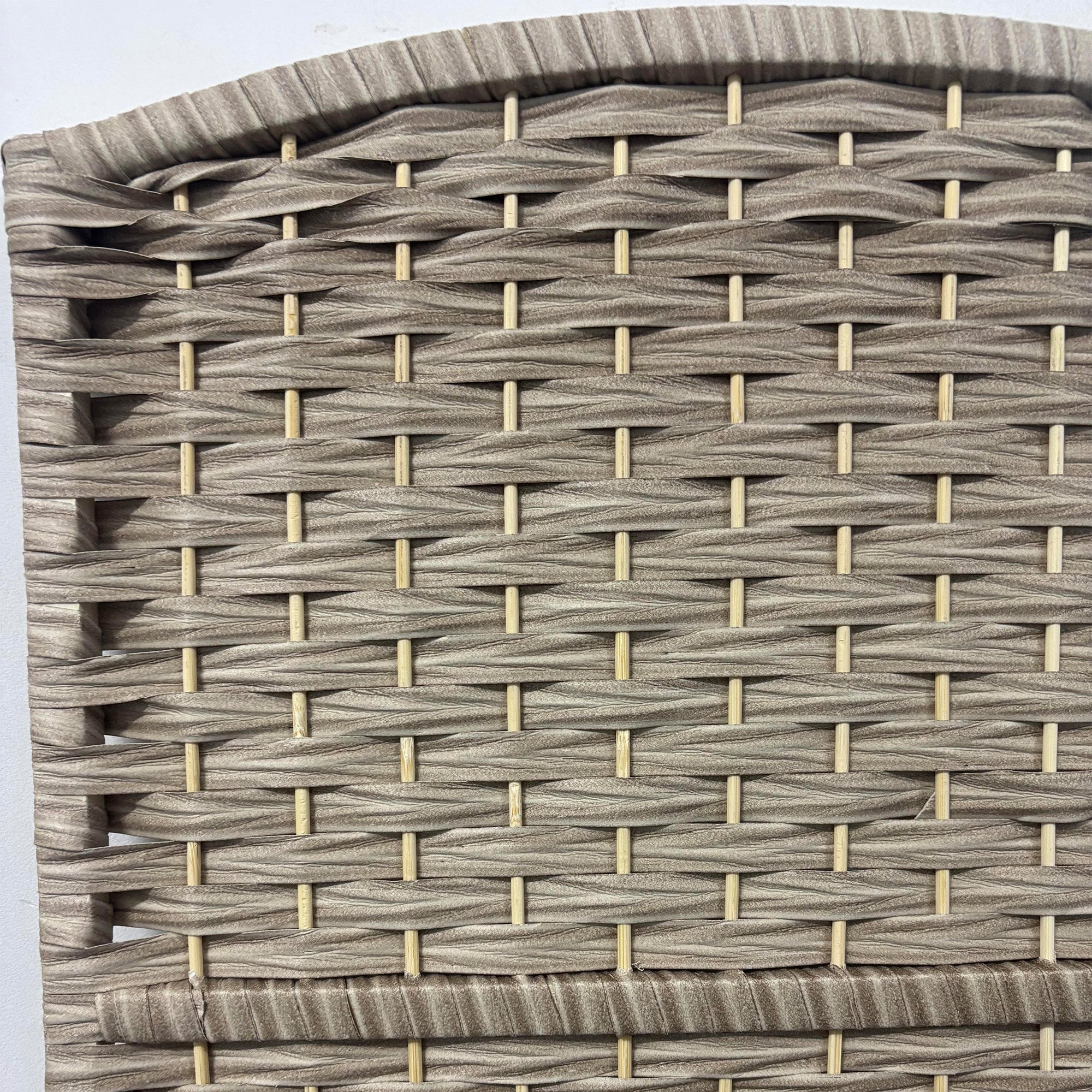 3 Panel Room Divider, 6' Tall Folding Privacy Screen, Hand-Woven Freestanding Wall Partition for Home Office, Bedroom, Washed Oak