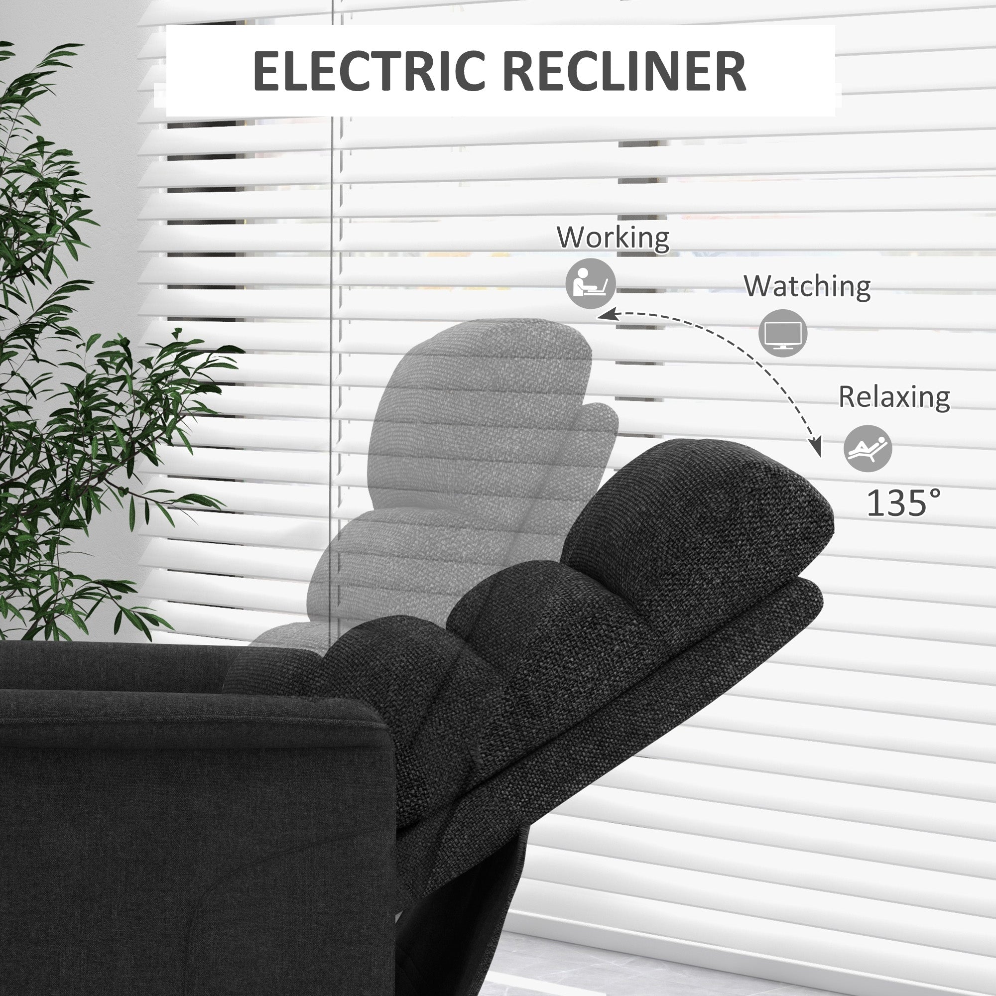 Electric Power Lift Recliner Chair for Seniors with Remote Control, Black