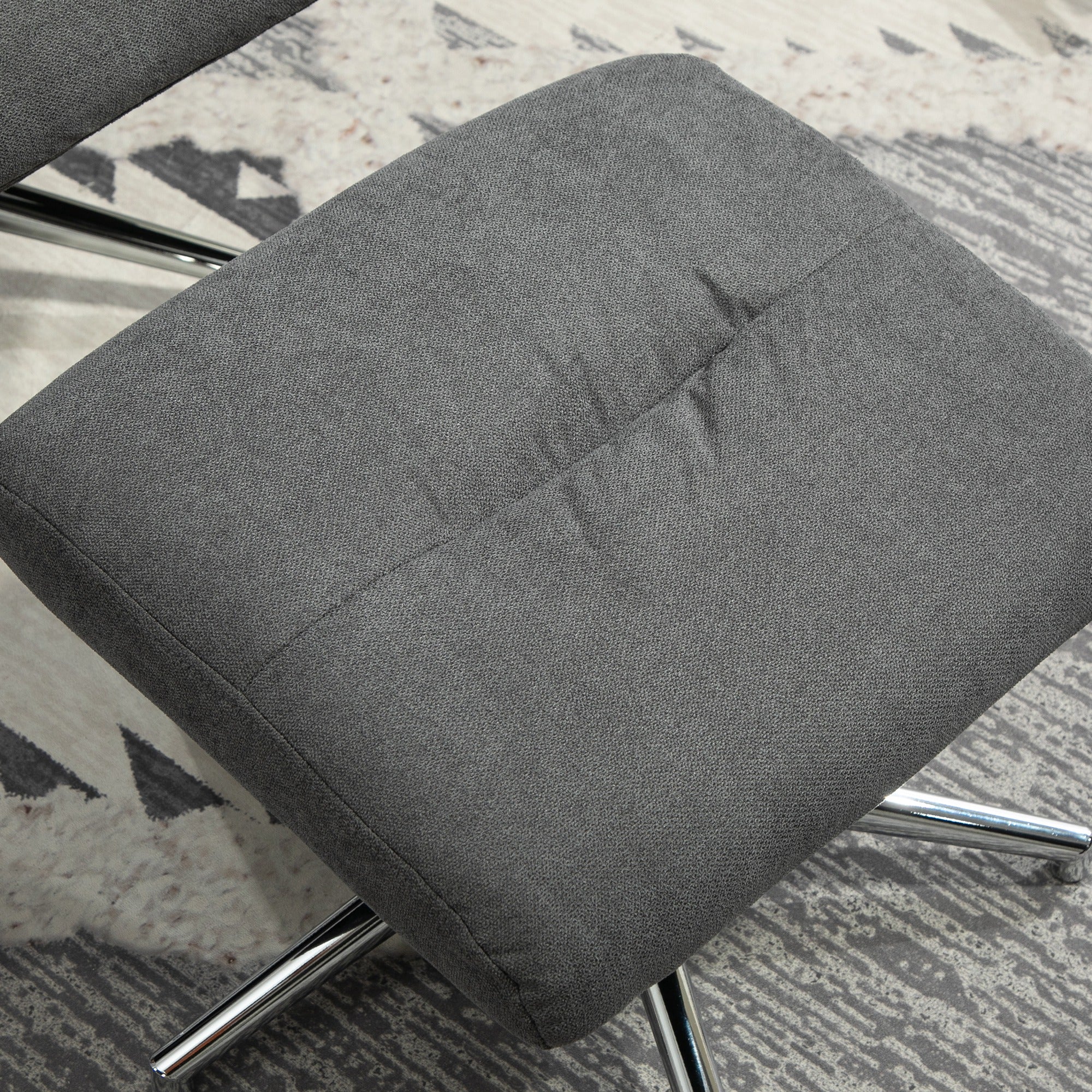 HOMCOM Recliner Chair with Footstool, Upholstered Velvet Fabric Armchair with Adjustable Back, Solid Wood Frame for Living Room, Charcoal Grey