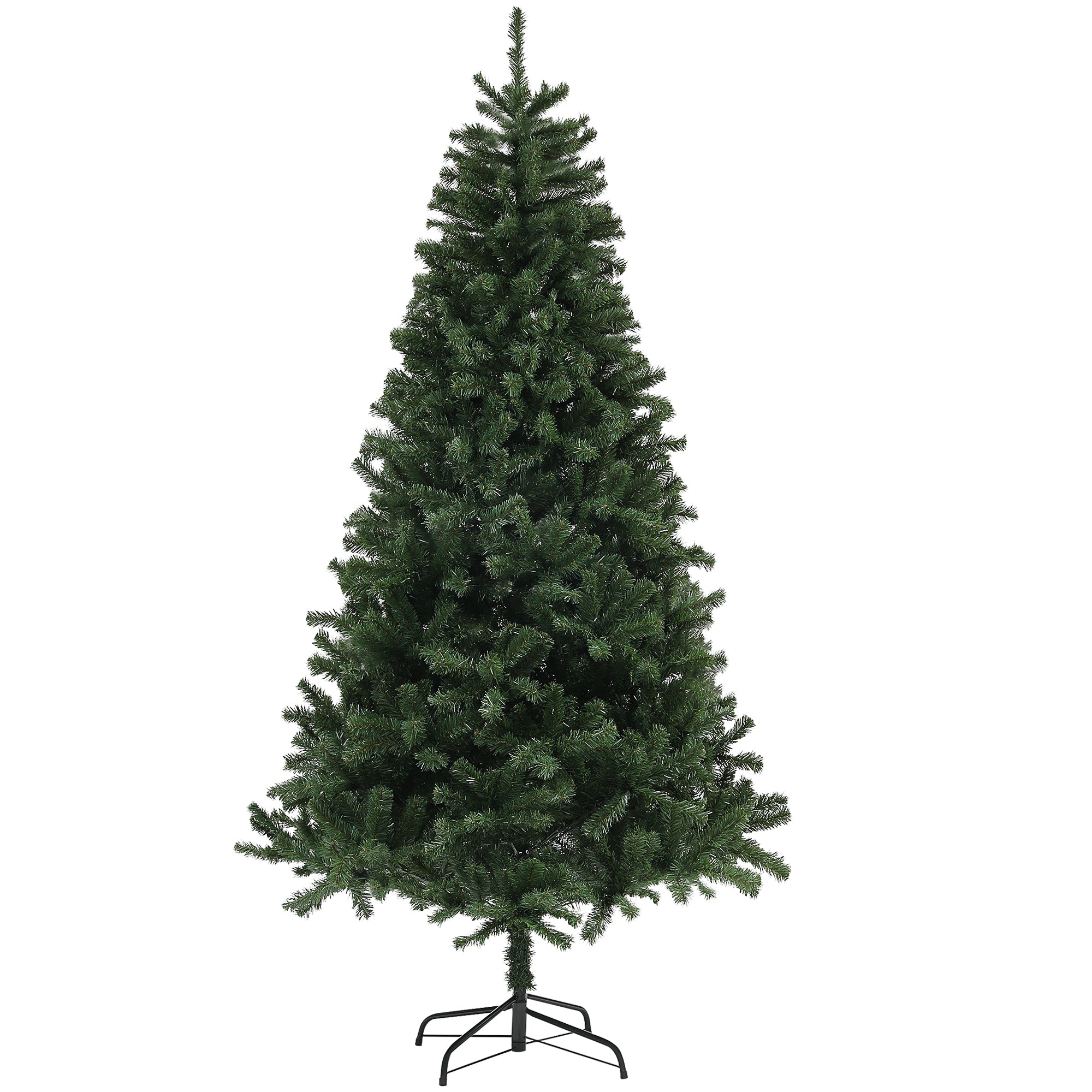 7.5ft Artificial Christmas Tree, Xmas Tree with 1346 Branch Tips, Auto Open Holiday Party Décor with Steel Base for Home Office, Green